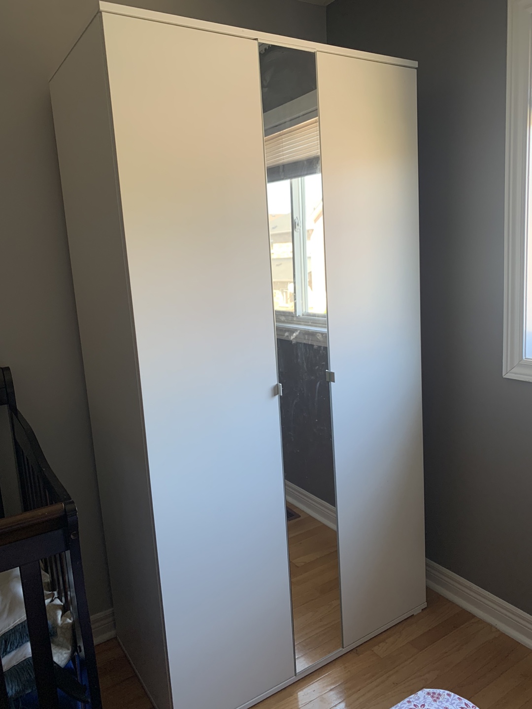 IKEA VIHALS Wardrobe with Mirror Door - White - photo 2