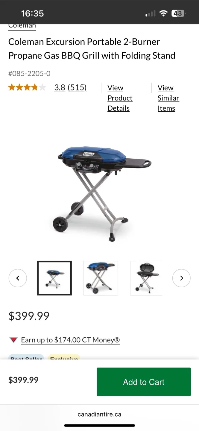 Coleman Portable Grill - Blue thumbnail
