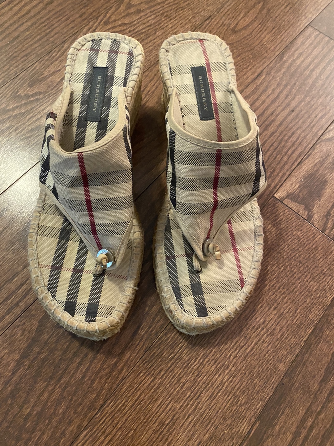 Burberry Espadrille Wedge Sandals