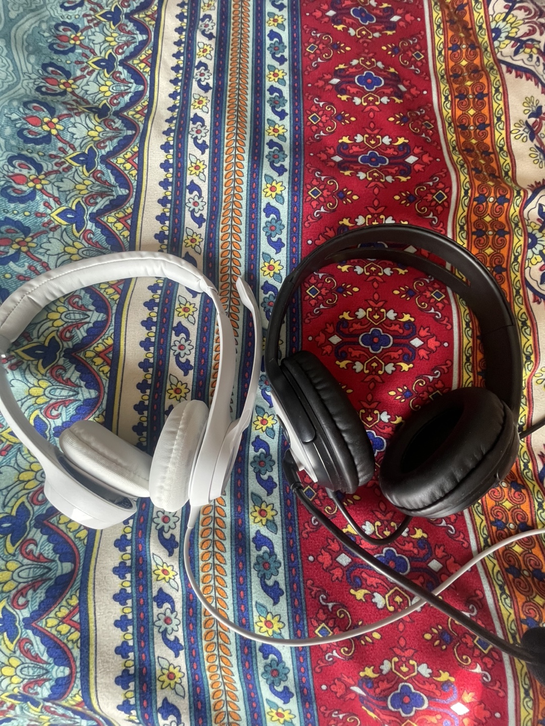 Two Headphones - White and Black
