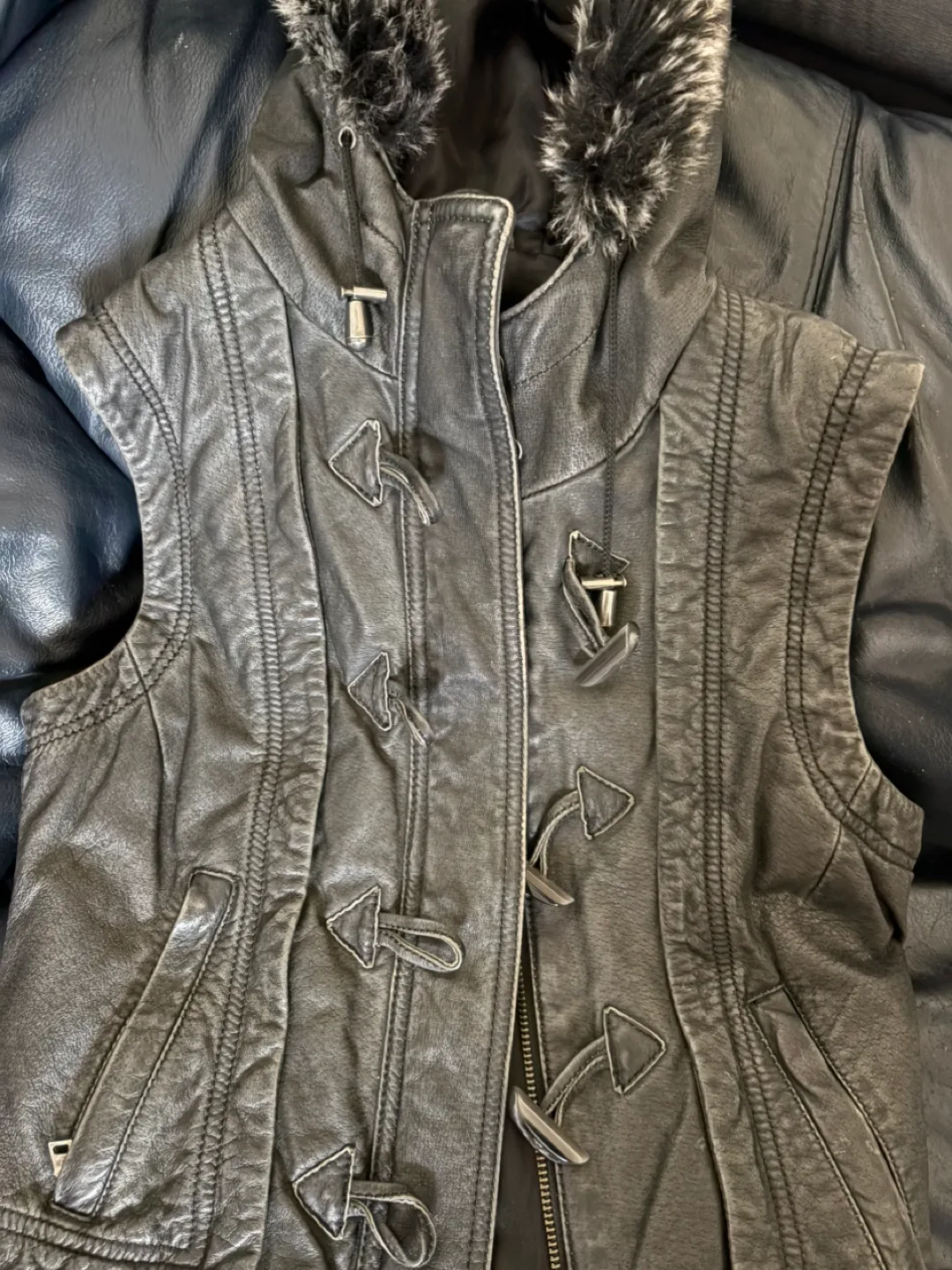 Blink Black Faux Leather Vest 3XS thumbnail