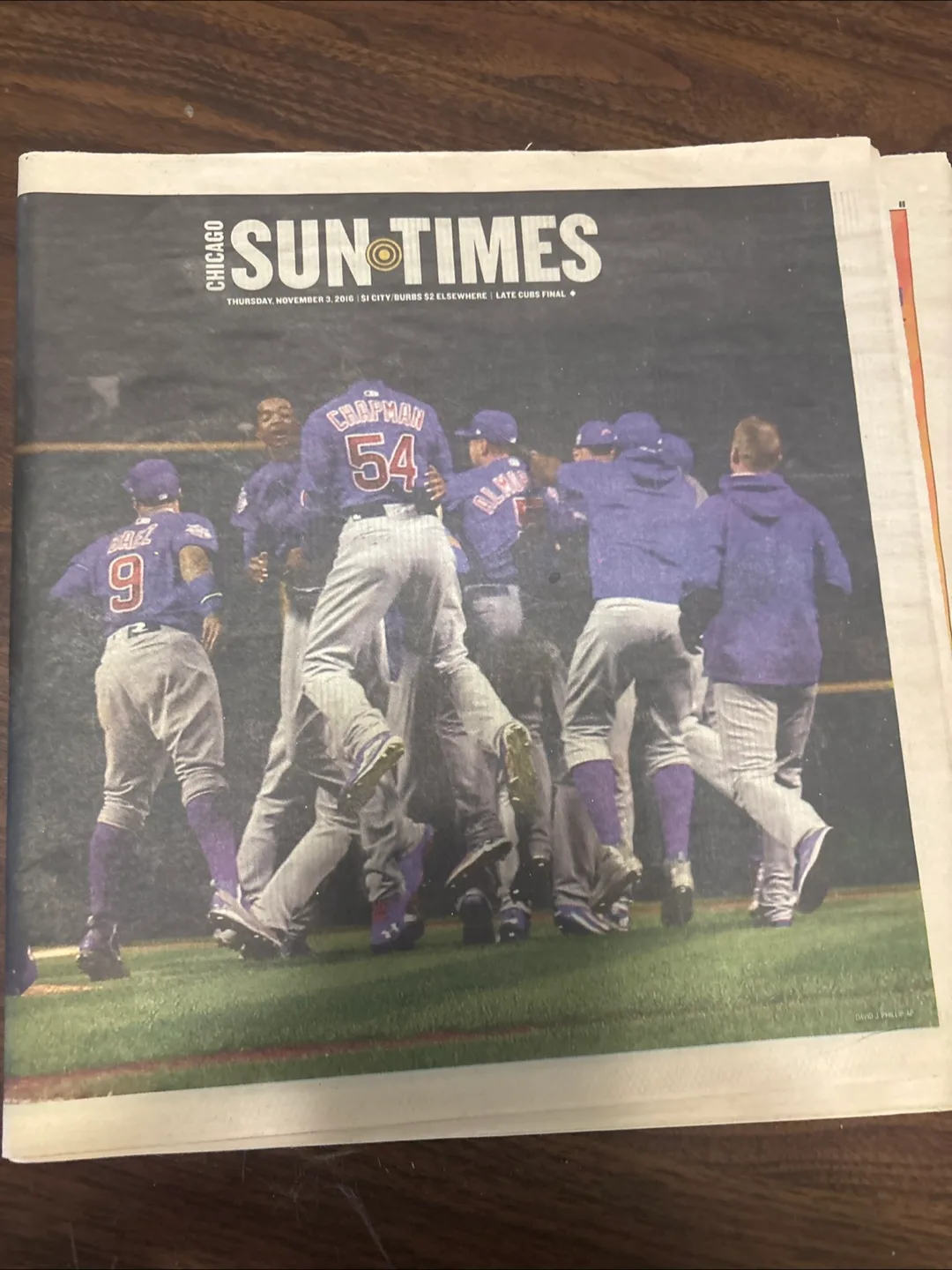 Chicago Sun-Times Cubs Win Newspaper thumbnail