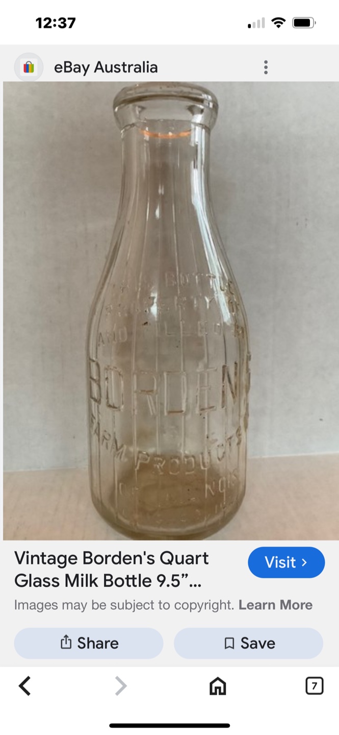 Vintage Borden's Quart Glass Milk Bottle - photo 3
