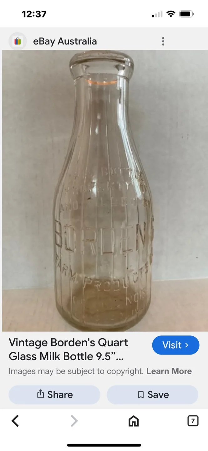 Vintage Borden's Quart Glass Milk Bottle image indicator(3)