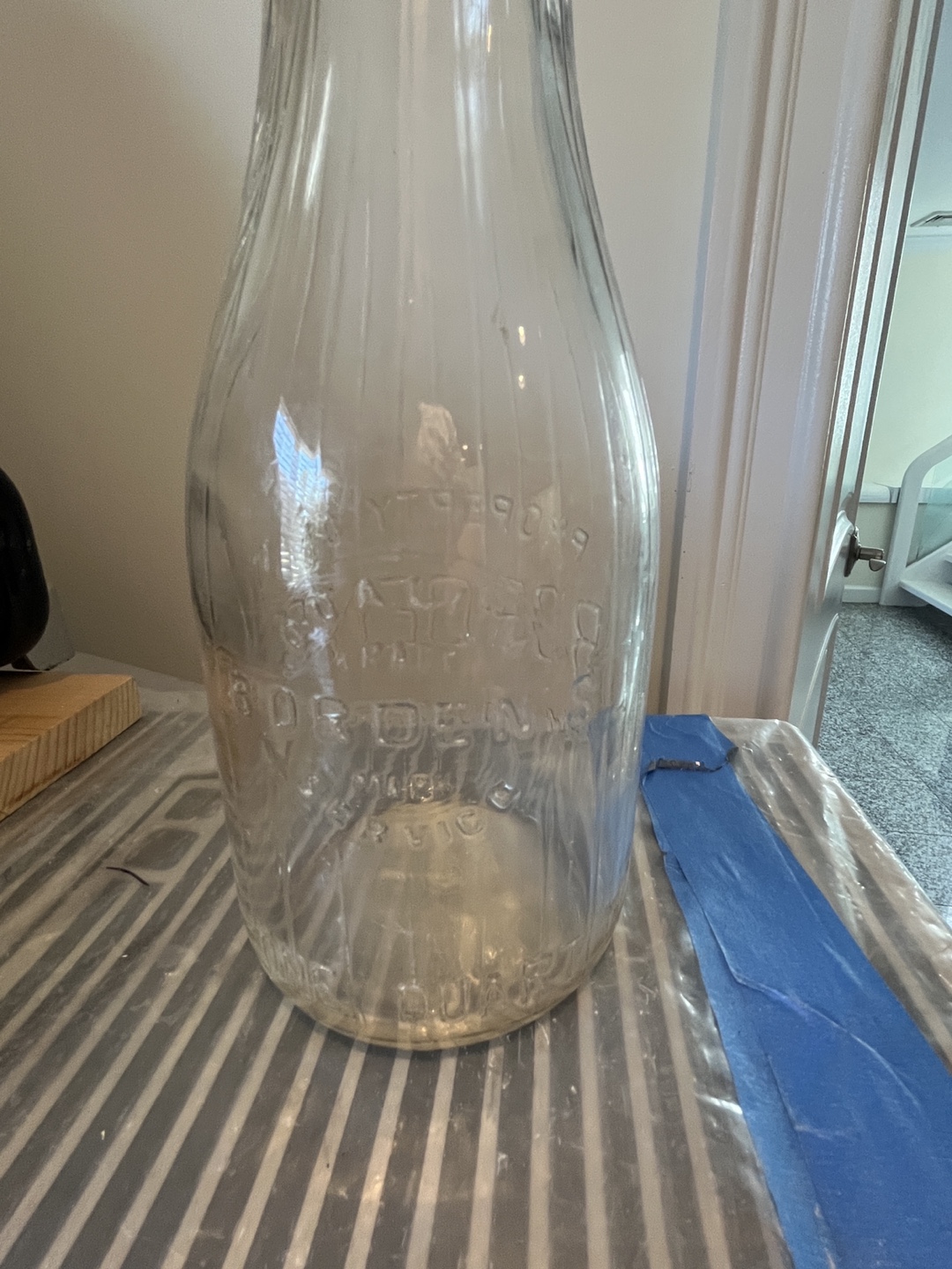 Vintage Borden's Quart Glass Milk Bottle