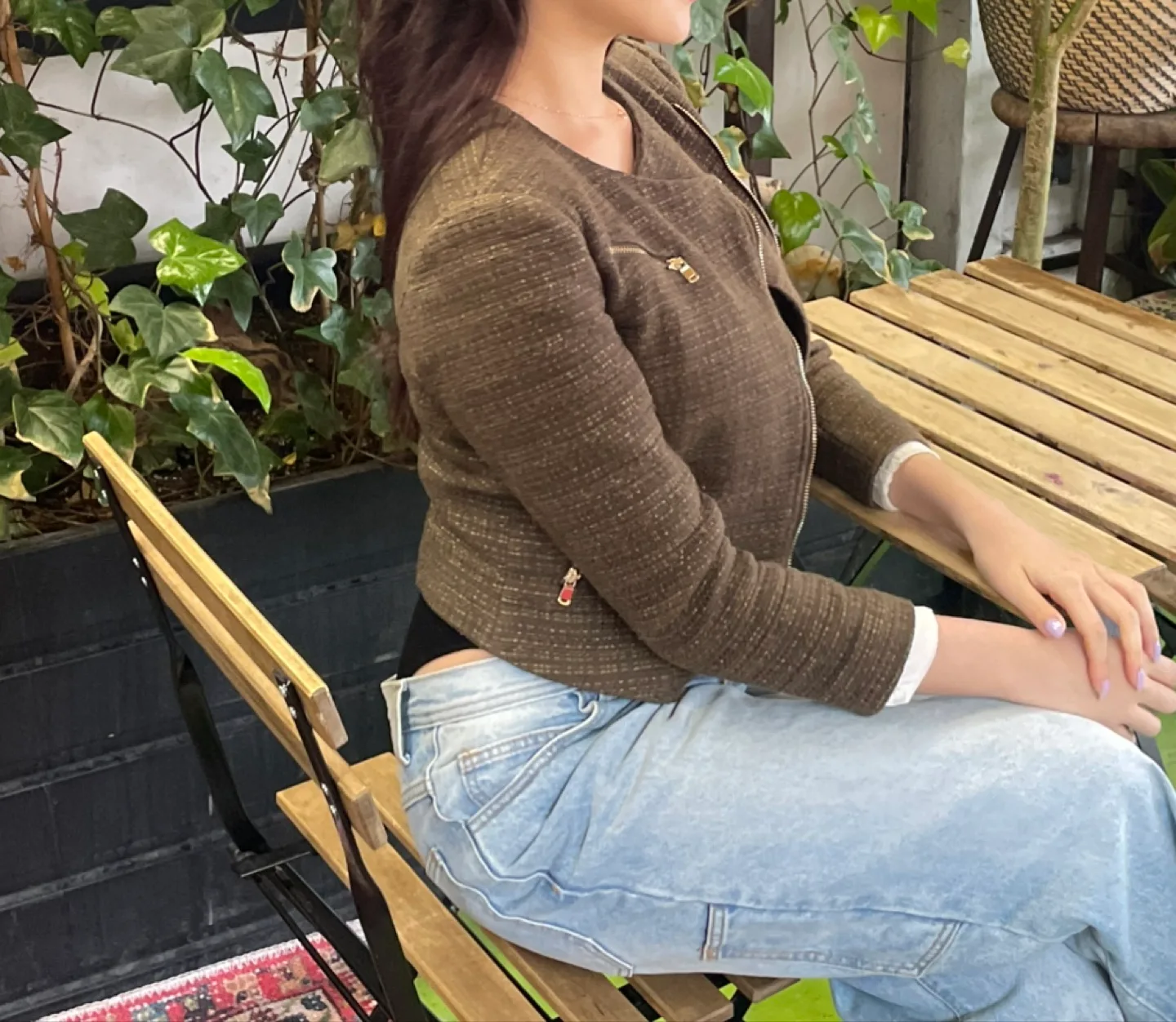 Brown Moto Jacket h&m thumbnail