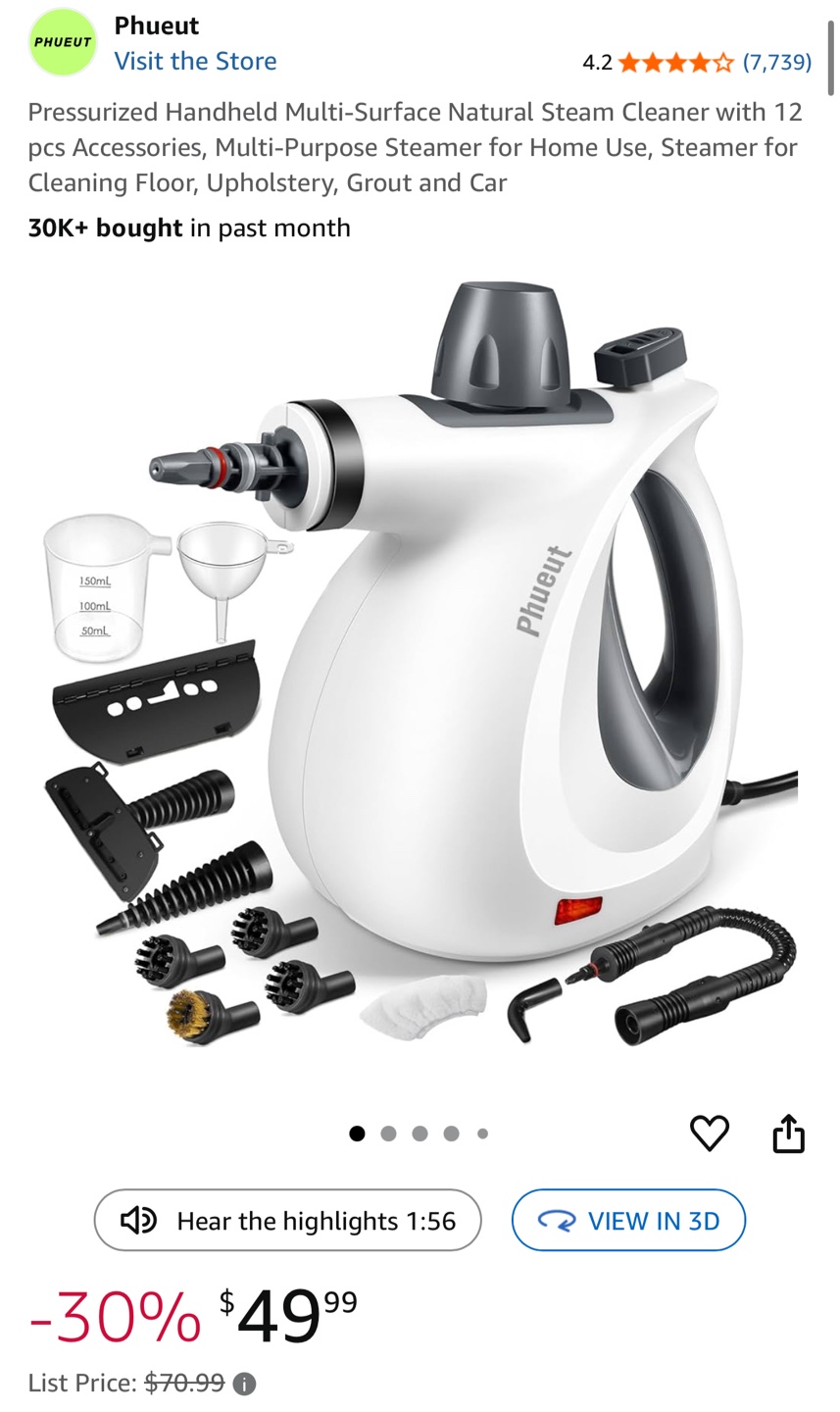 Phueut Handheld Steam Cleaner