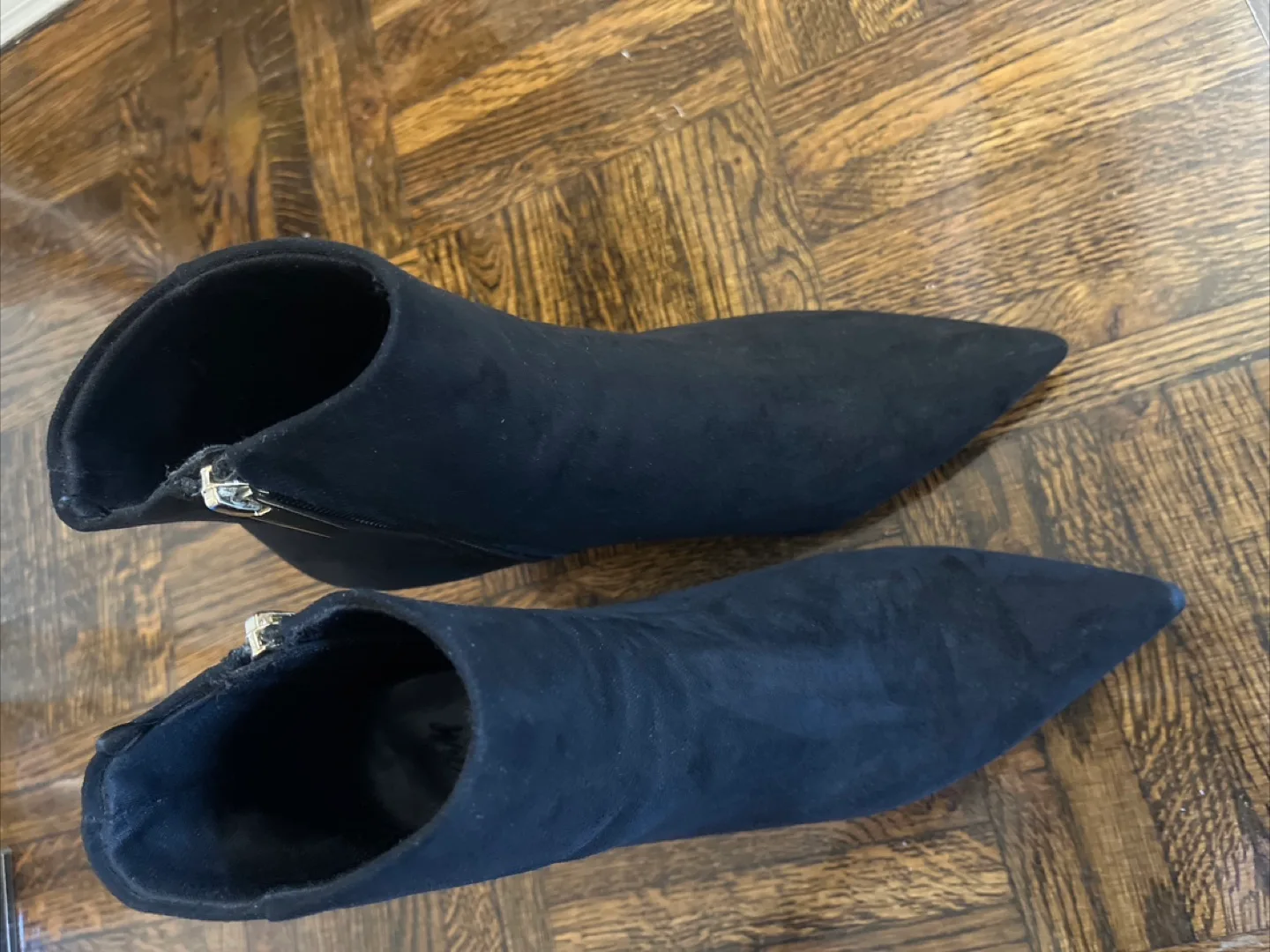 H&M Black Suede Booties Size 7.5 thumbnail