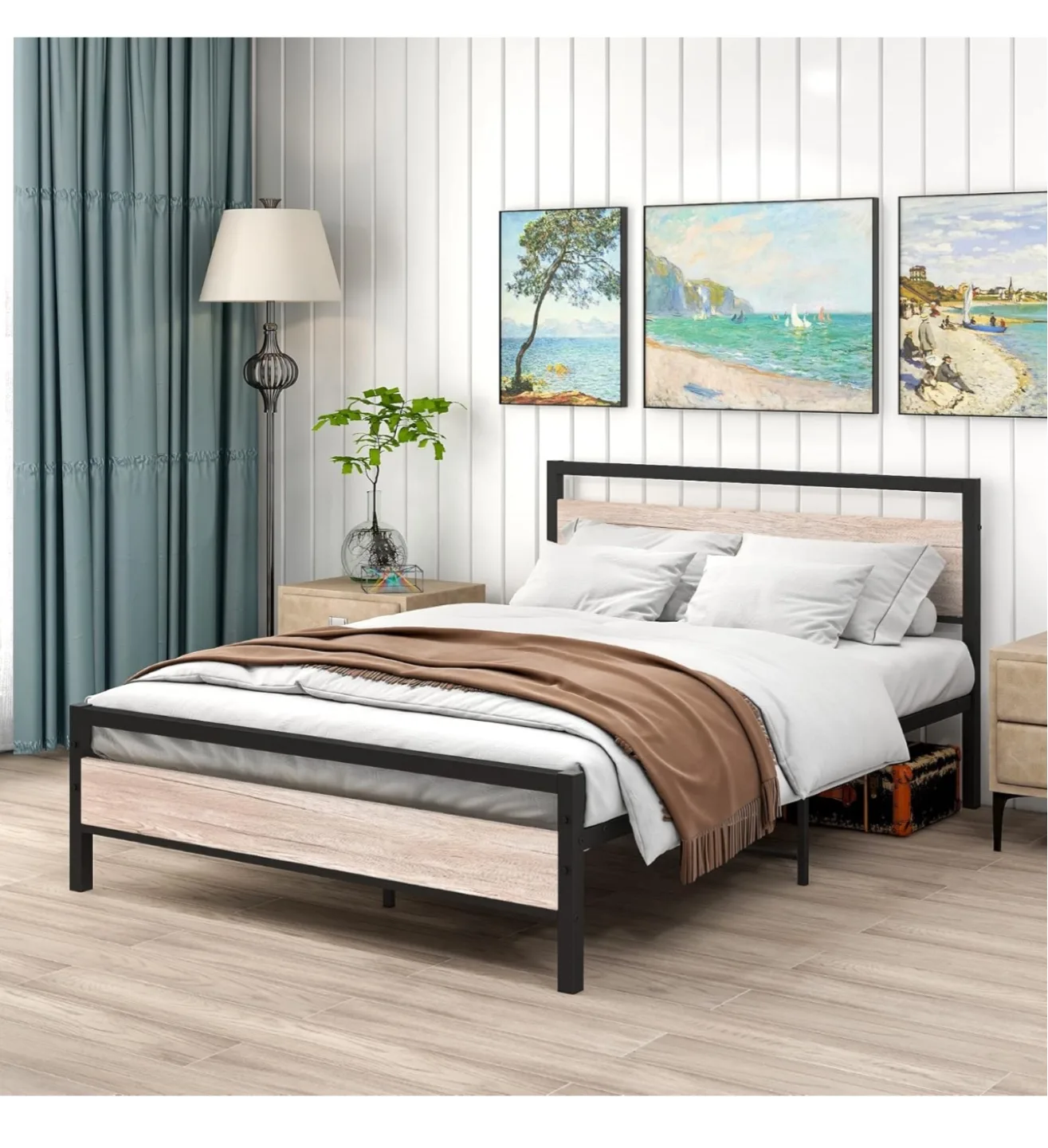 Metal and Wood Platform Bed Frame - Full Size image indicator(2)