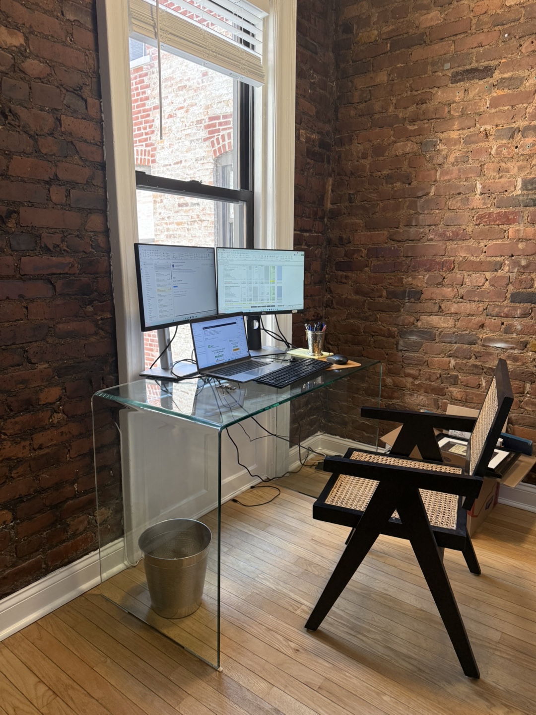 Modern Acrylic Waterfall Desk