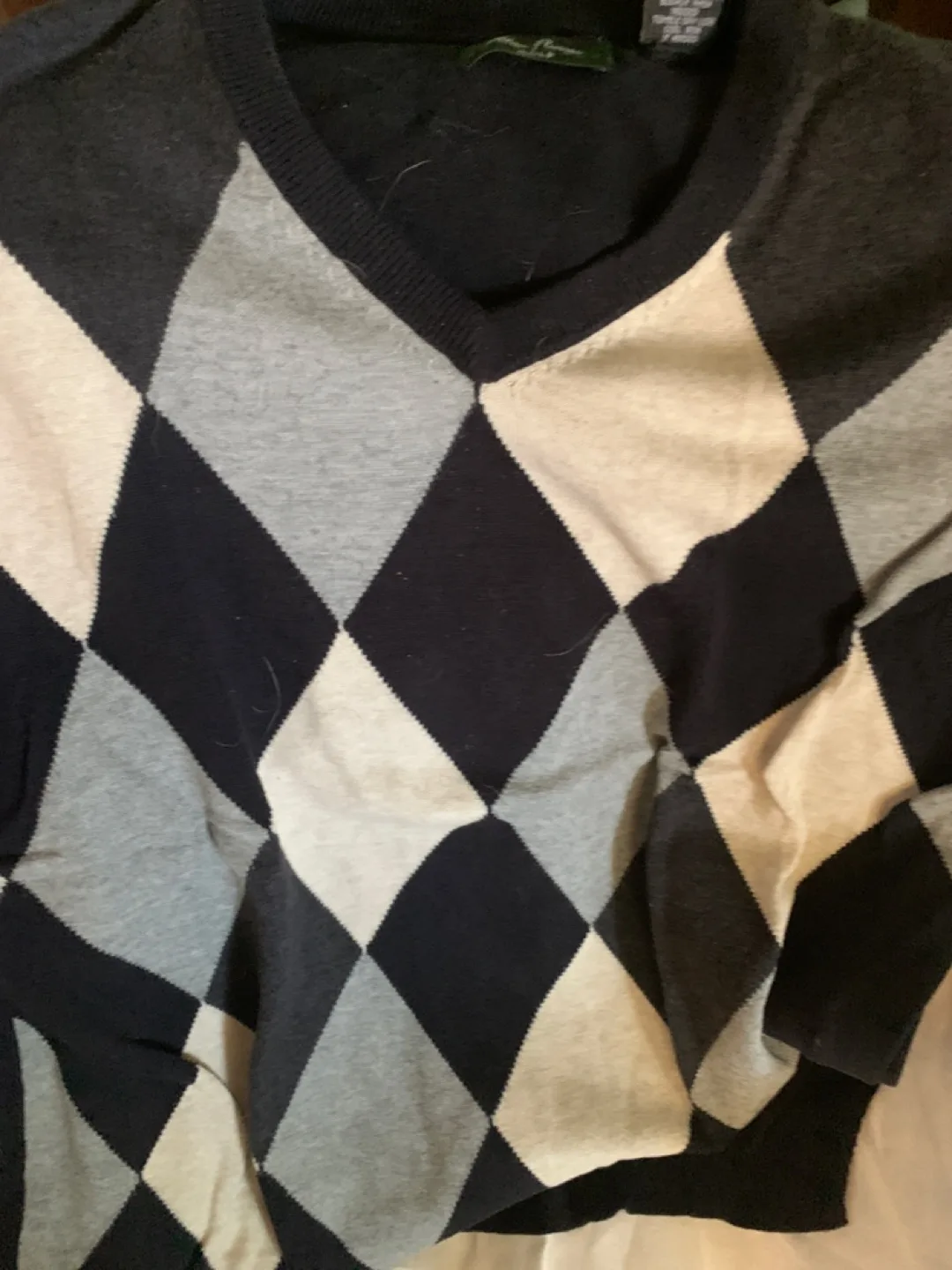 Alan Flusser Golf Argyle Sweater - Size L image indicator(2)