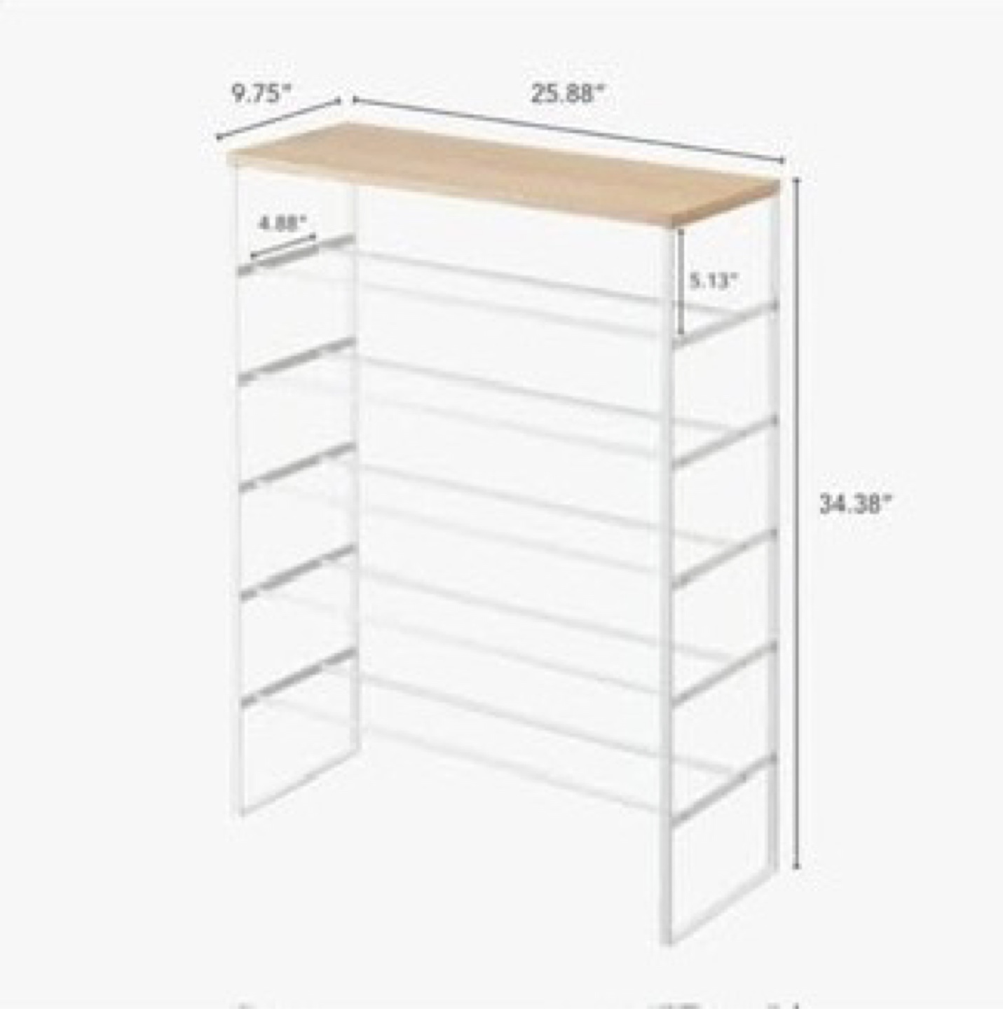 White metal and wood shoe rack / entry table - photo 5