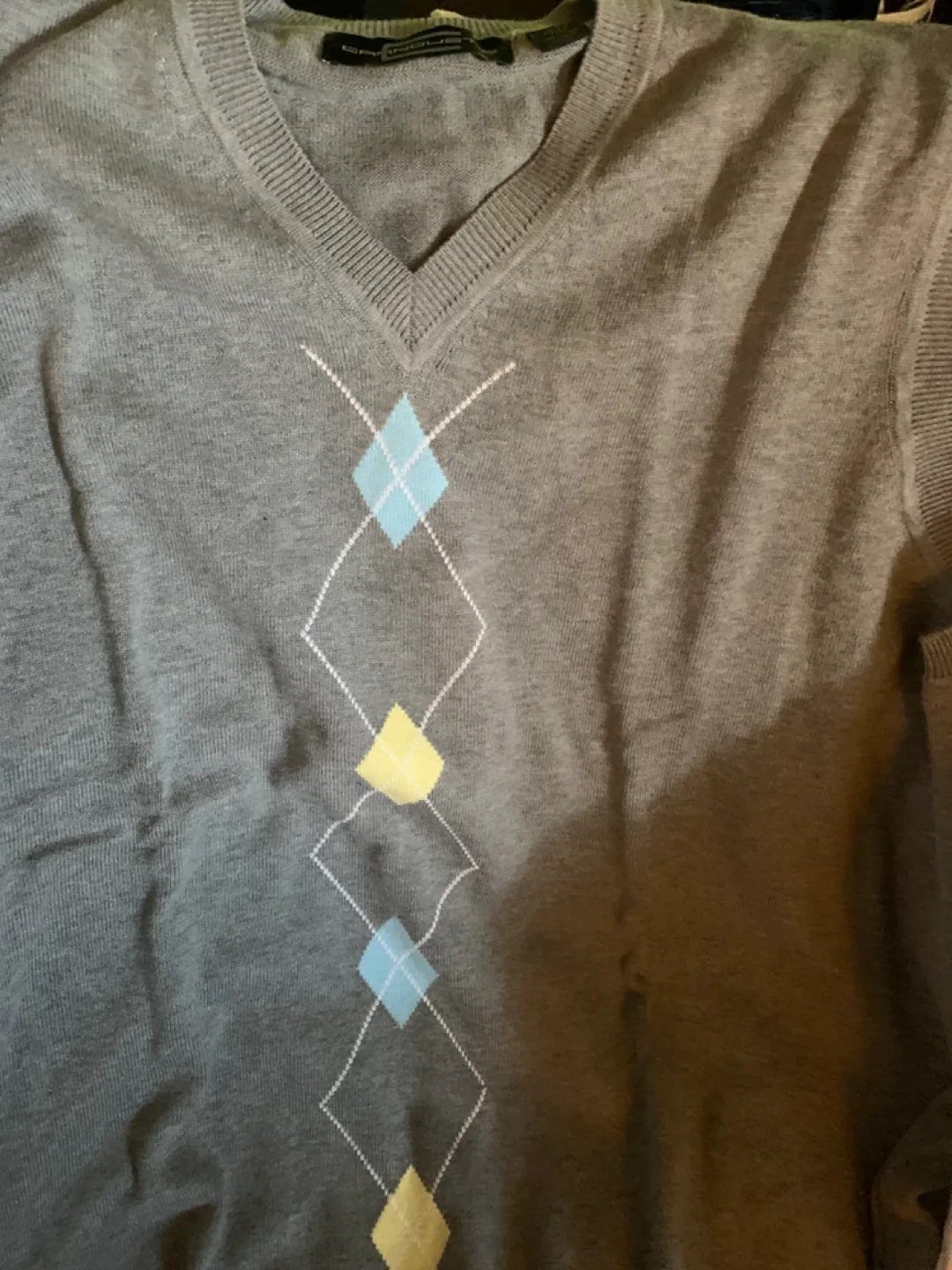 Carnoustie Grey Argyle Sweater - Size L image indicator(2)