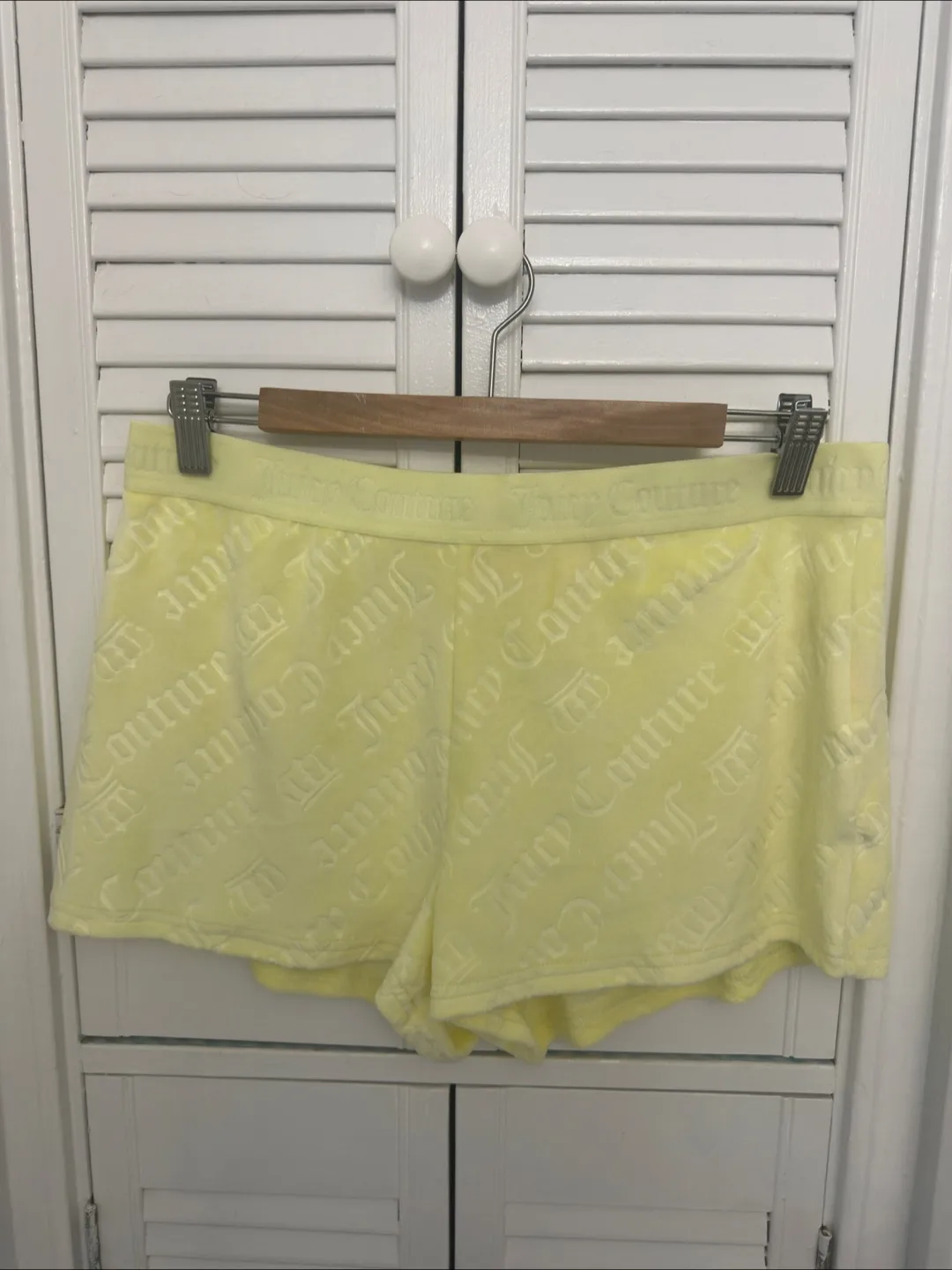 Juicy Couture Yellow Velour Shorts thumbnail