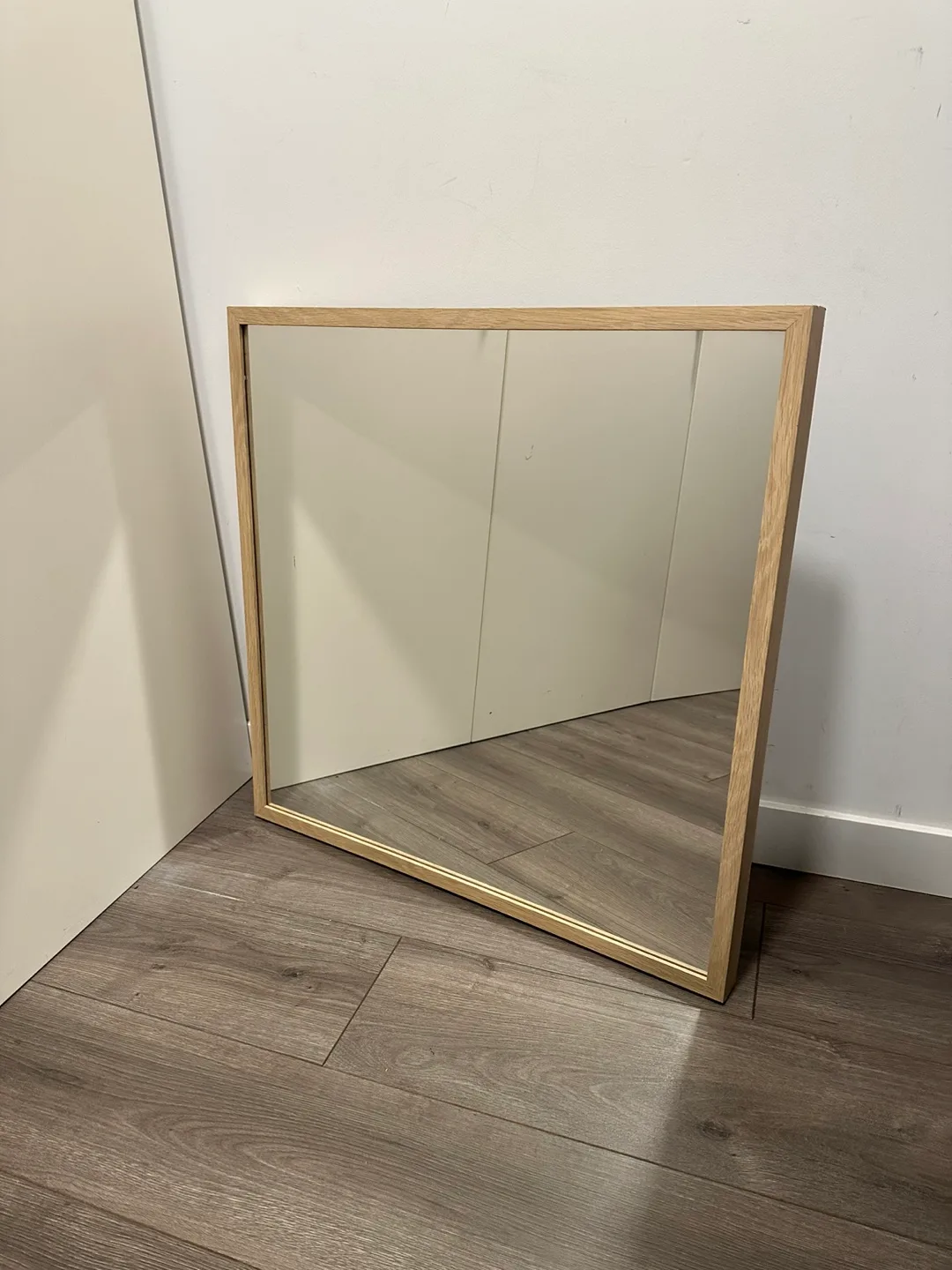 Square Mirror with Wooden Frame thumbnail