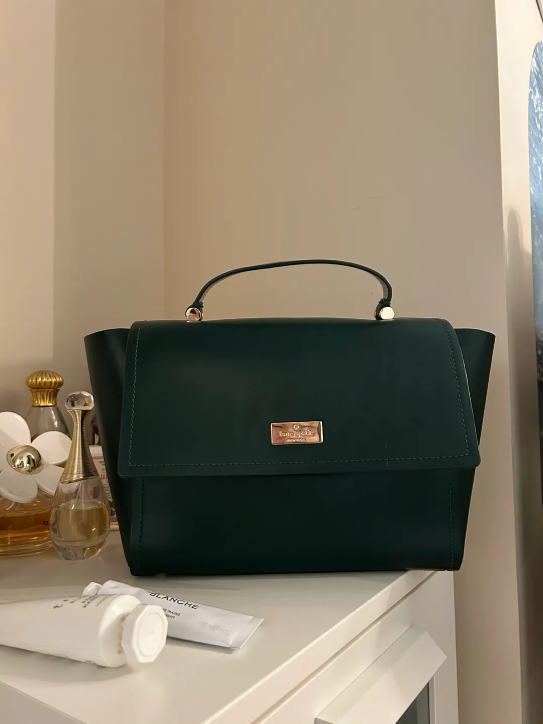 Kate Spade Green Leather Satchel thumbnail