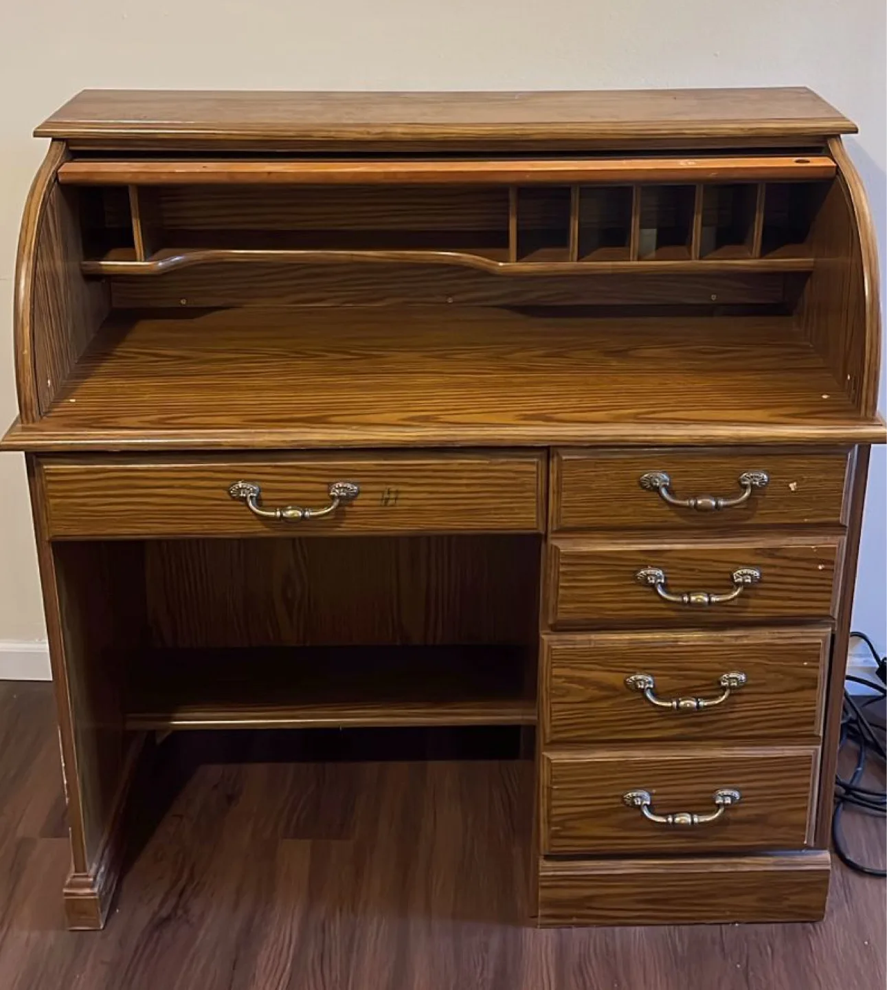 Roll-Top Wooden Desk – Great Condition thumbnail