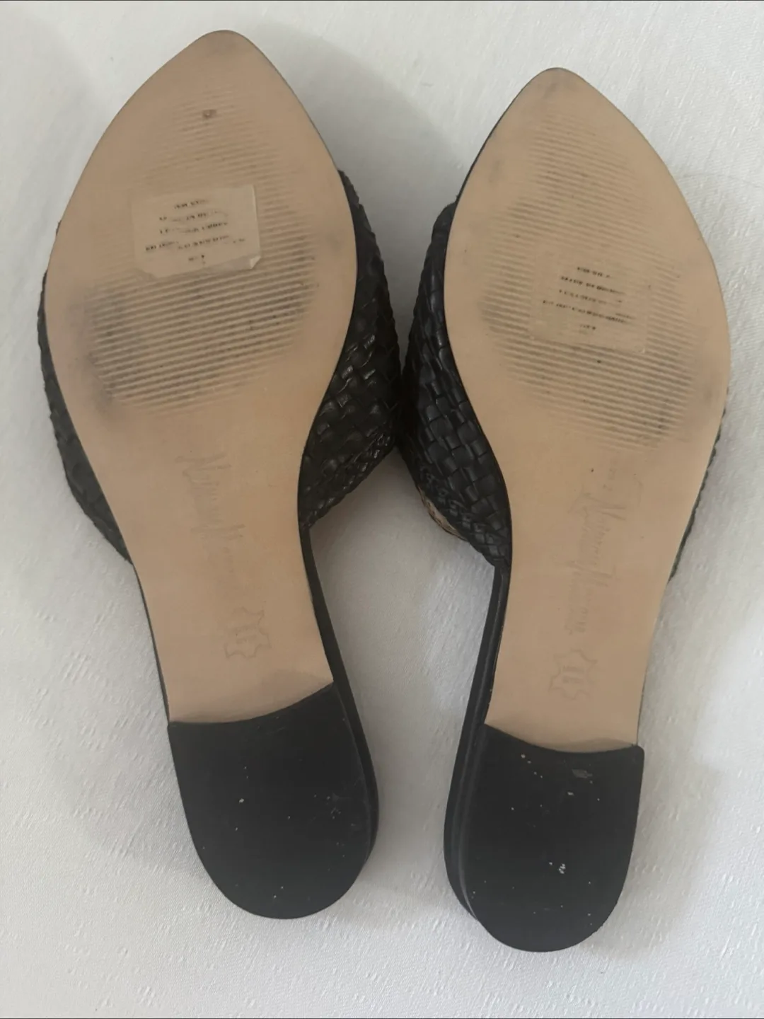 Neiman Marcus Black Woven Mules - Size 8M image indicator(3)