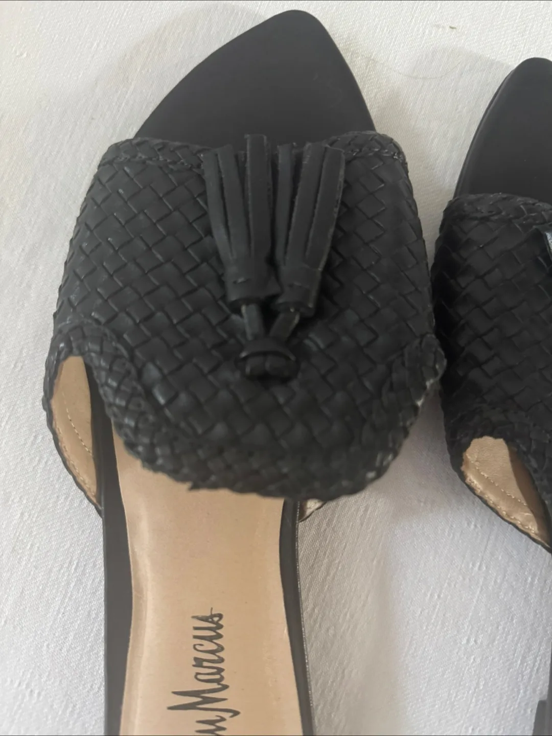Neiman Marcus Black Woven Mules - Size 8M image indicator(2)