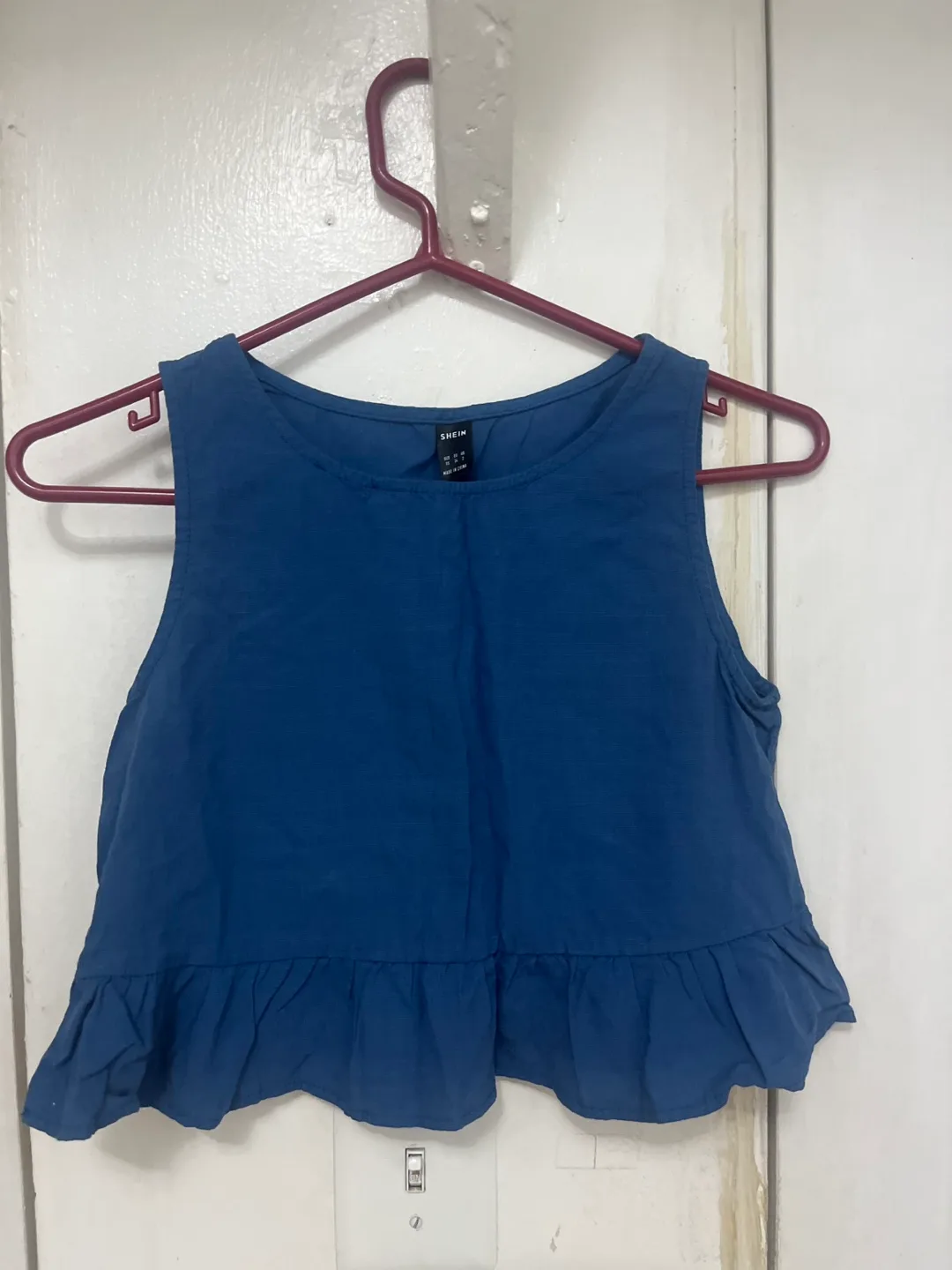 Blue Ruffle Tank Top thumbnail
