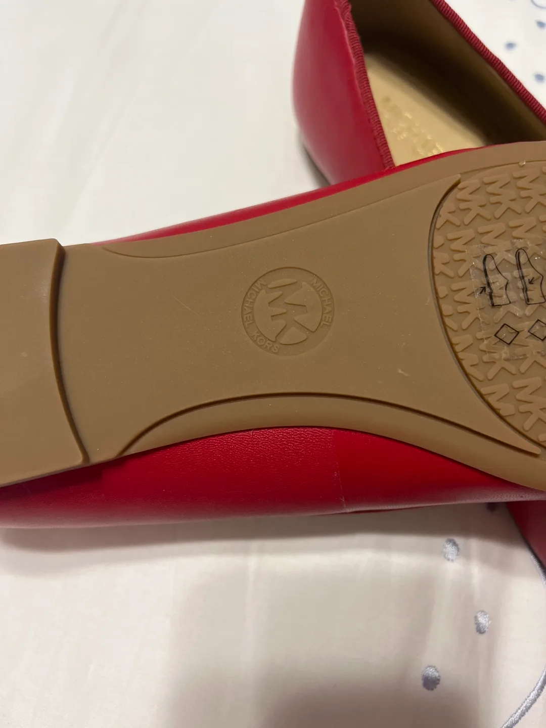 Michael Kors Red Leather Ballet Flats image indicator(3)