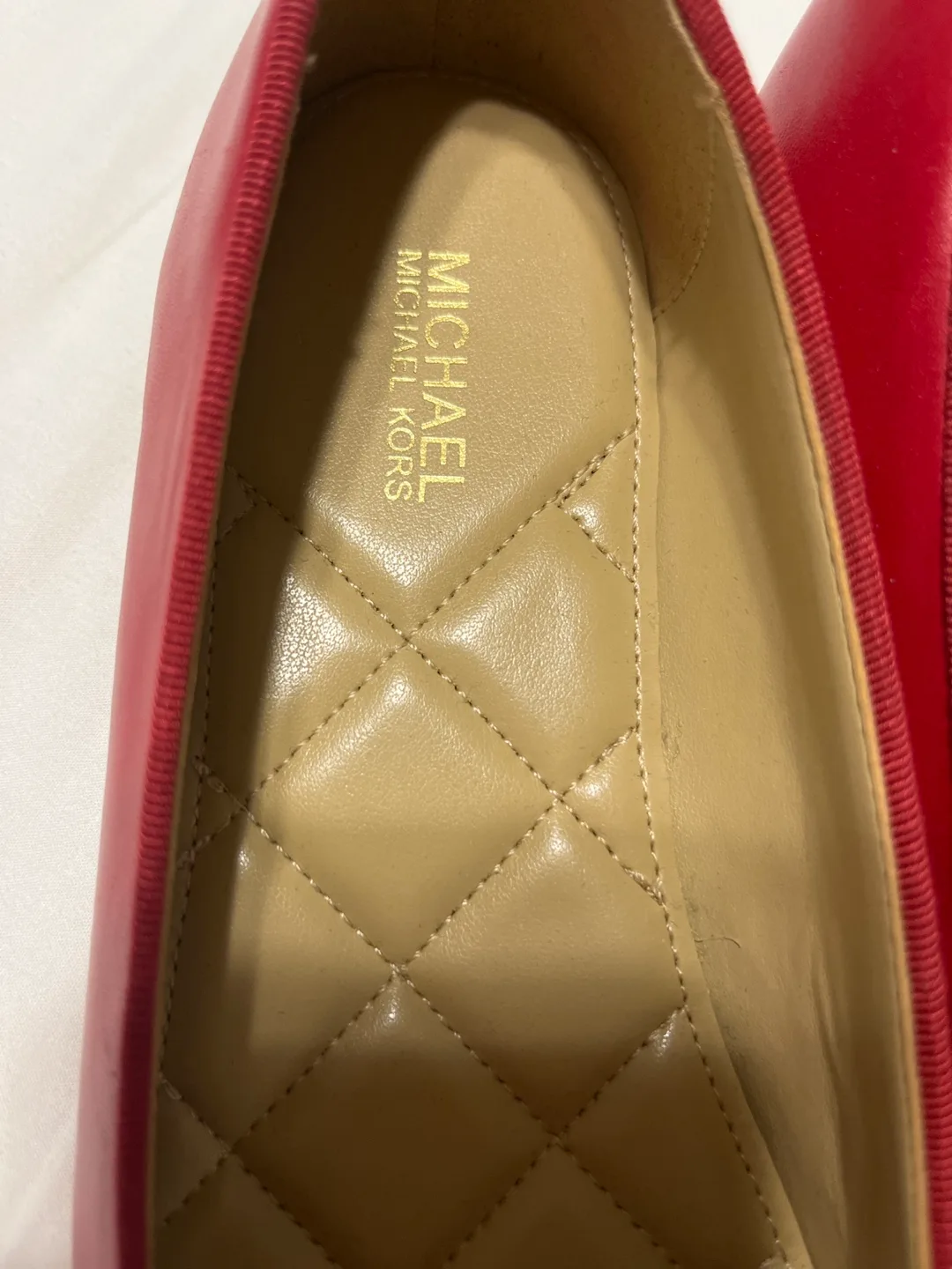 Michael Kors Red Leather Ballet Flats image indicator(2)
