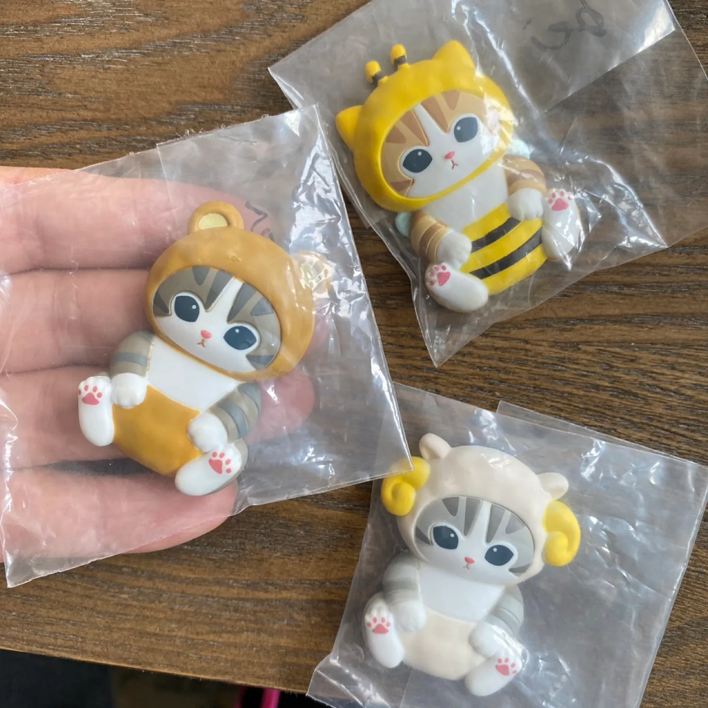 Set of 3 Mofusand magnetic cat figures- Bear, Bee, Sheep thumbnail