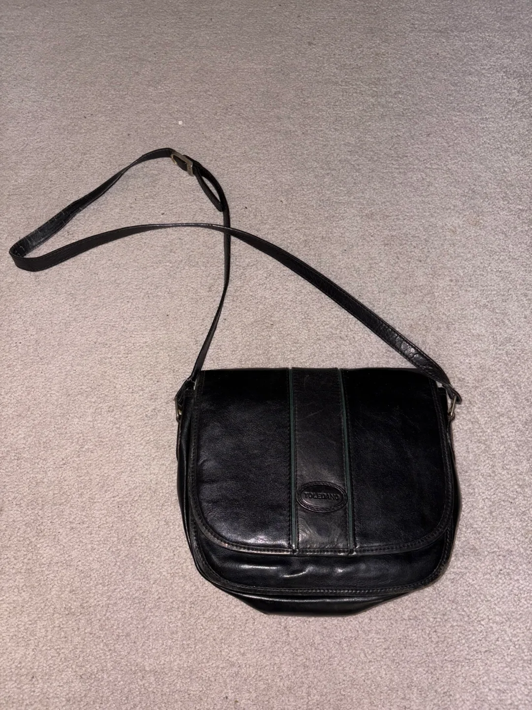 Toledano Black Leather Crossbody Bag thumbnail