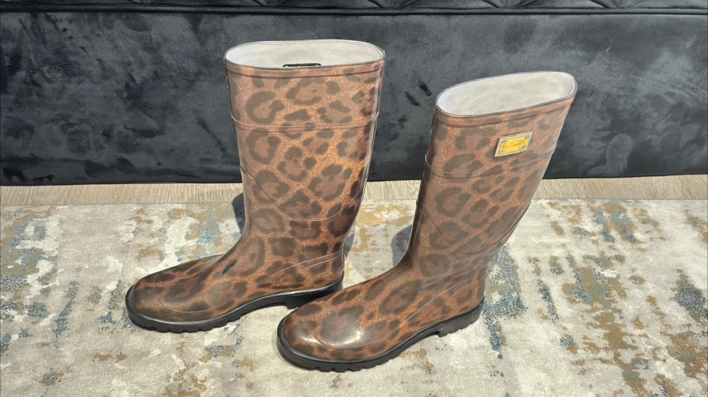 Dolce & Gabbana Women’s Leopard Print Rain Boots thumbnail