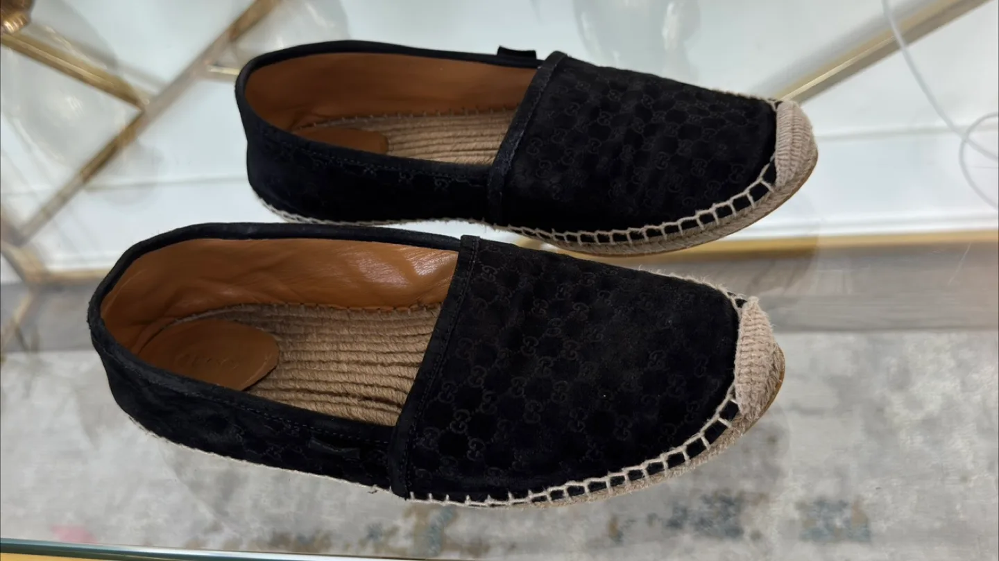 Authentic Gucci Espadrilles  GG Monogram Pattern. thumbnail