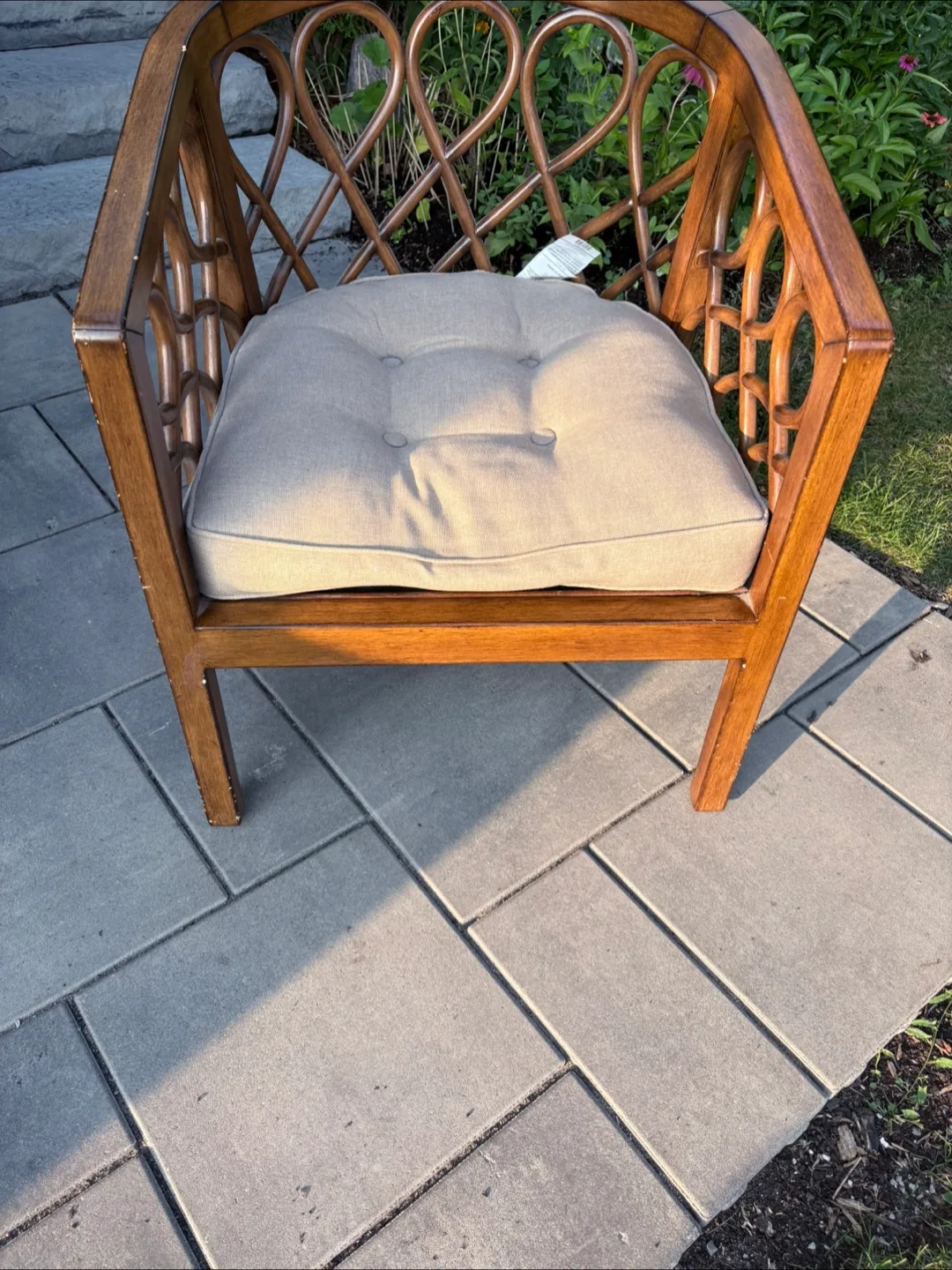 Wood Frame Accent Chair with Cushion thumbnail