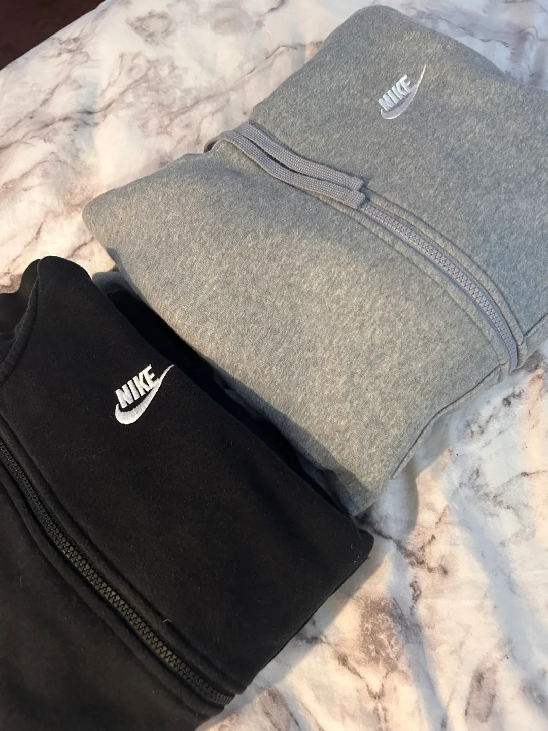 Nike Zip Up Hoodie - Black and Grey thumbnail