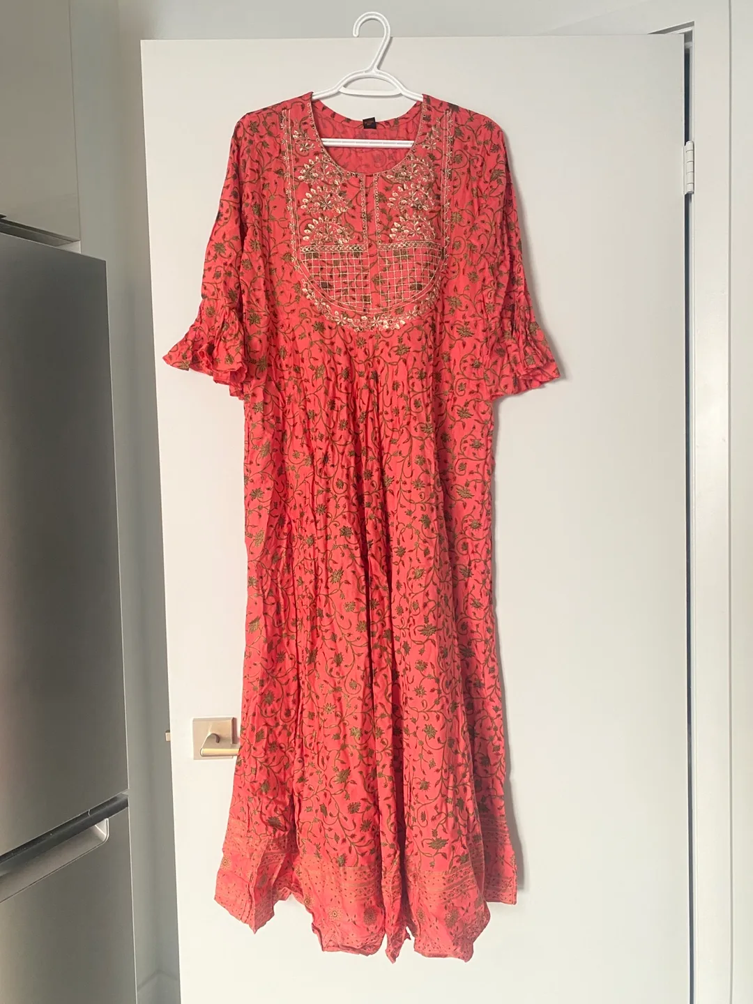 Brand NEW 100% Cotton Full Flare Maxi Dress thumbnail