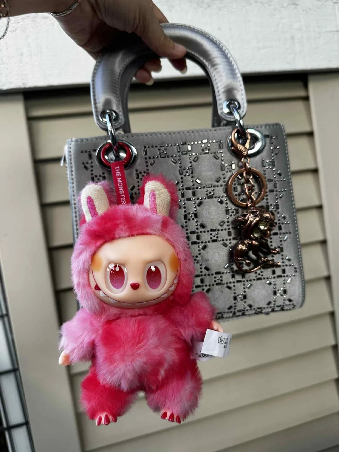 Inspired Designer Bag Silver With Cute The Monsterr thumbnail
