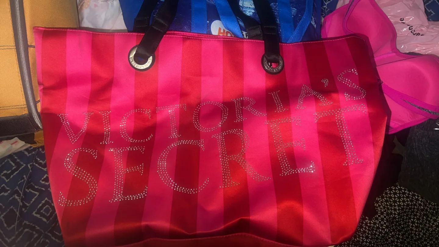 Victoria's Secret Pink Stripe Tote Bag thumbnail