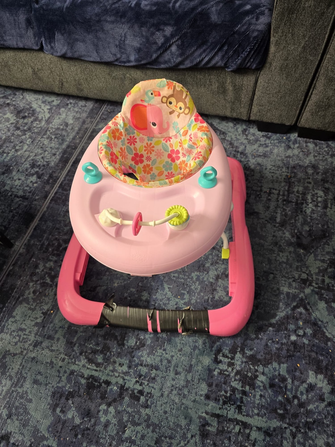 Pink baby walker with wheels - photo 2