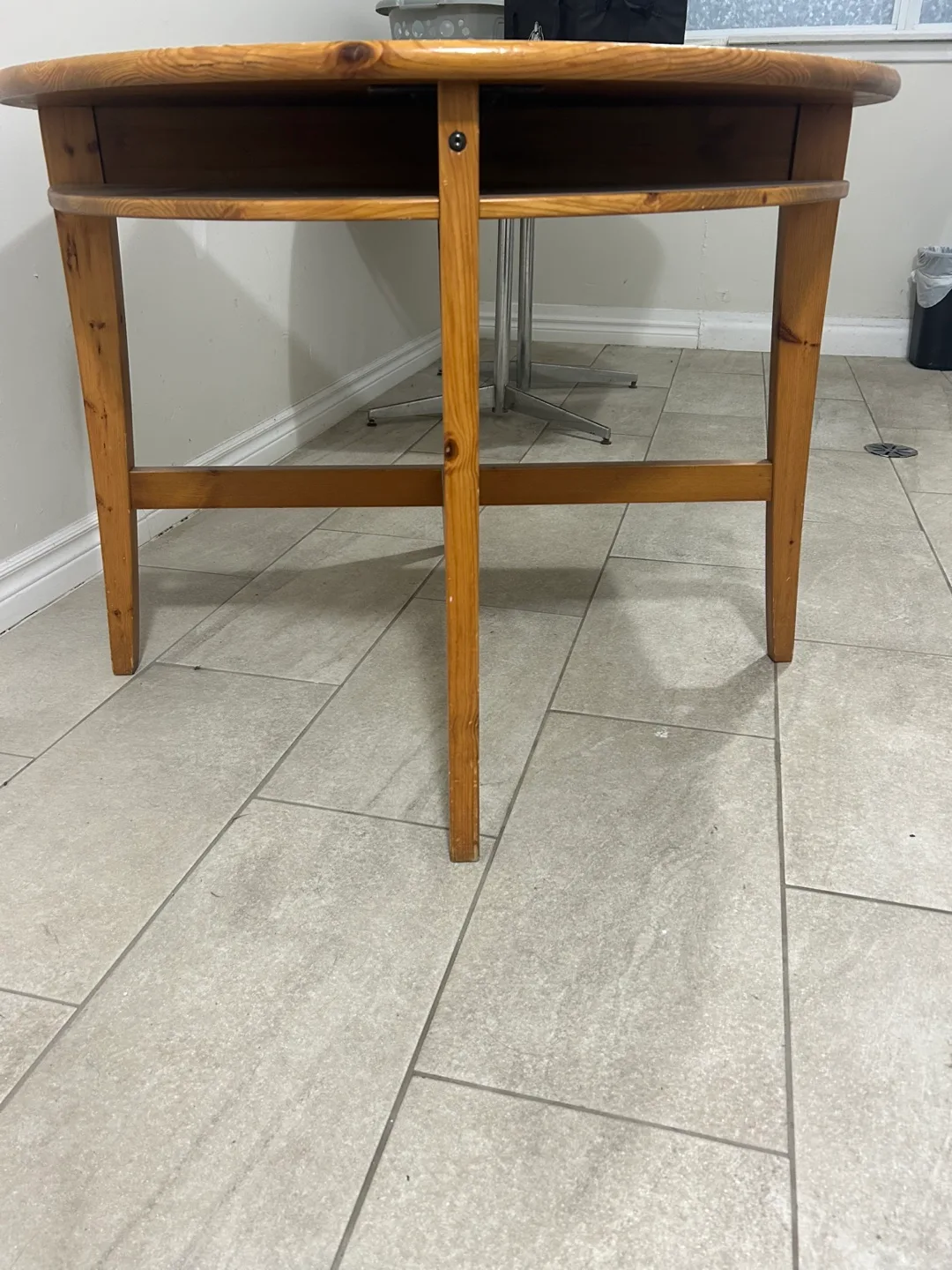 IKEA Pine drop-leaf semi-circle Table image indicator(5)