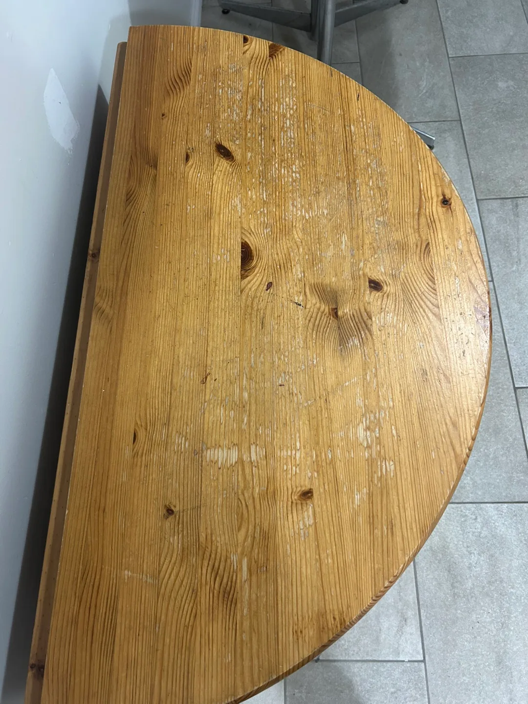 IKEA Pine drop-leaf semi-circle Table image indicator(3)