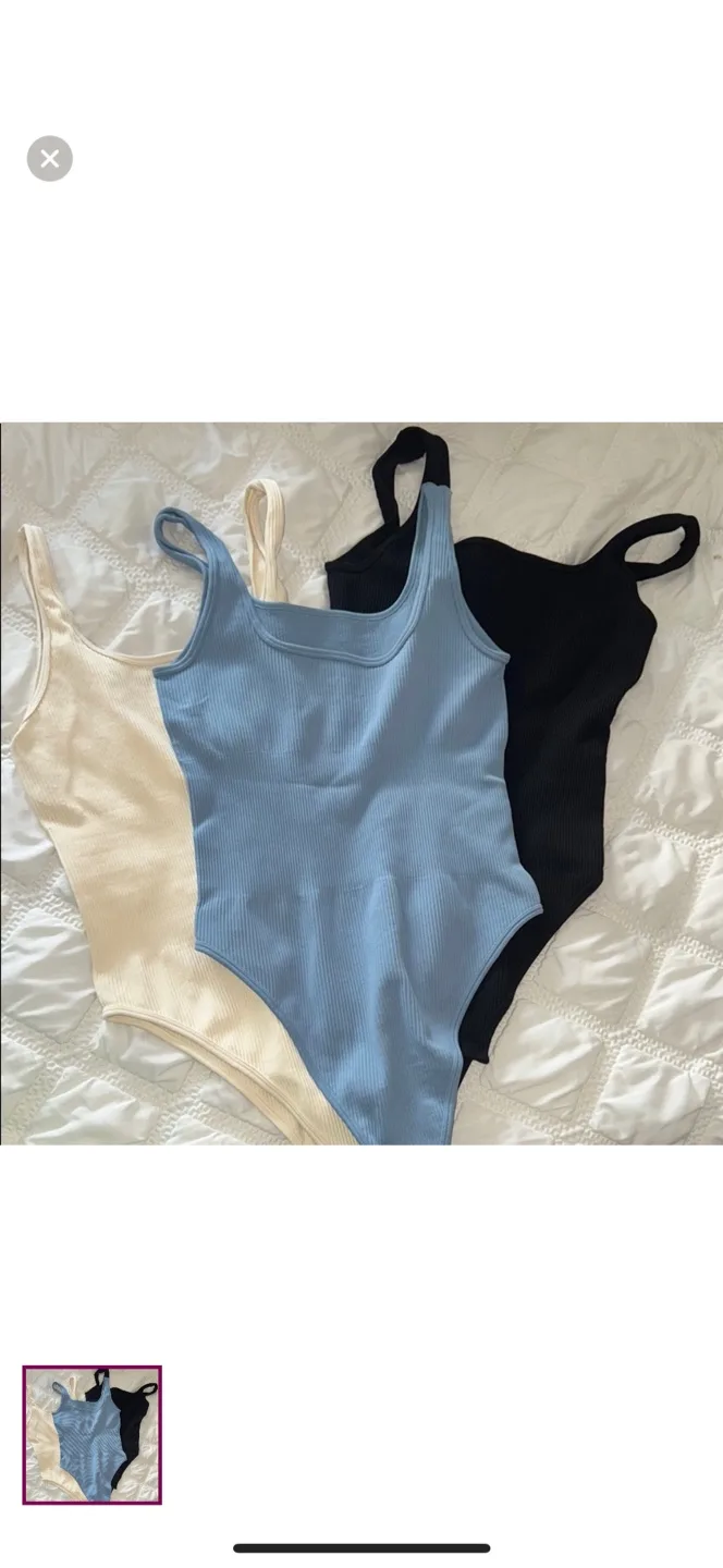 Bodysuit - Cream, Blue, Black thumbnail