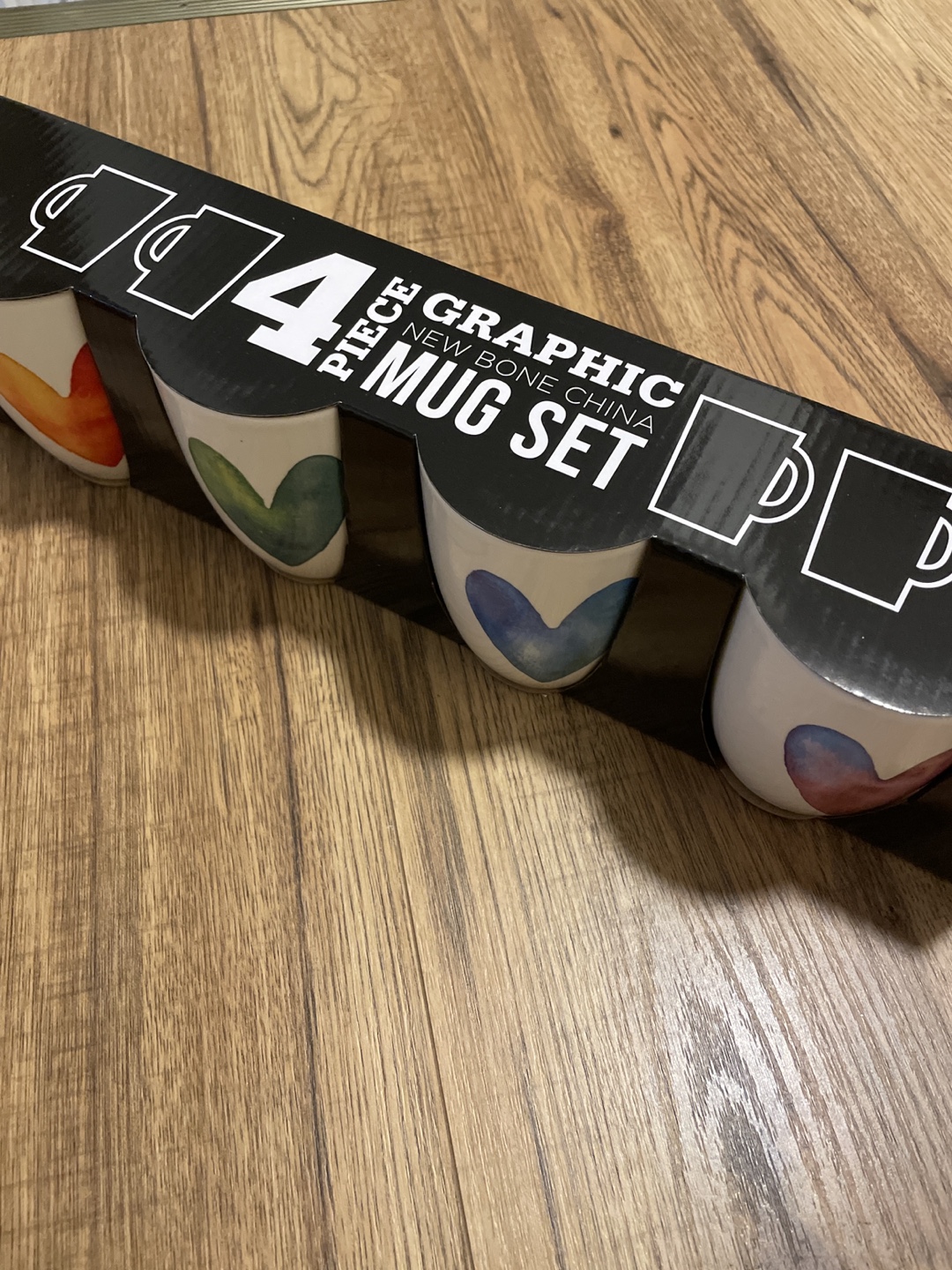 4 Piece Graphic Mug Set - New Bone China - photo 2
