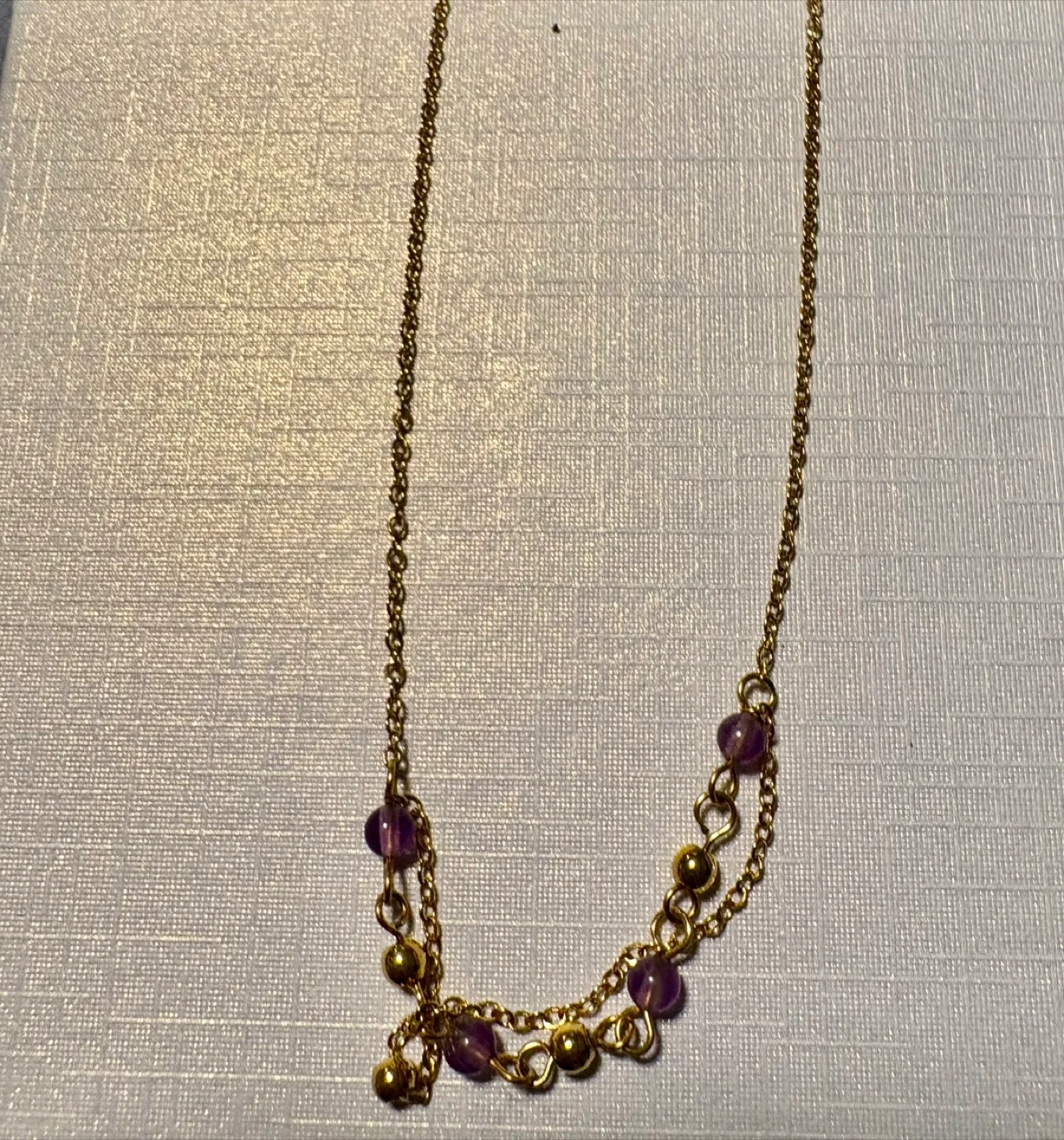 Front & Company 18K Gold Necklace with Amethyst Beads thumbnail