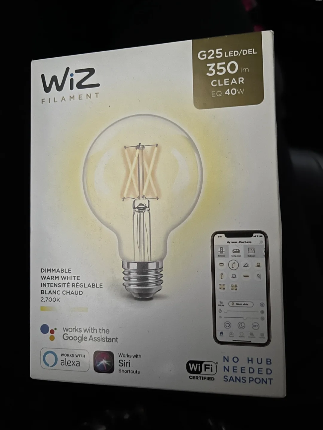 WiZ Filament G25 LED Light Bulb - New thumbnail