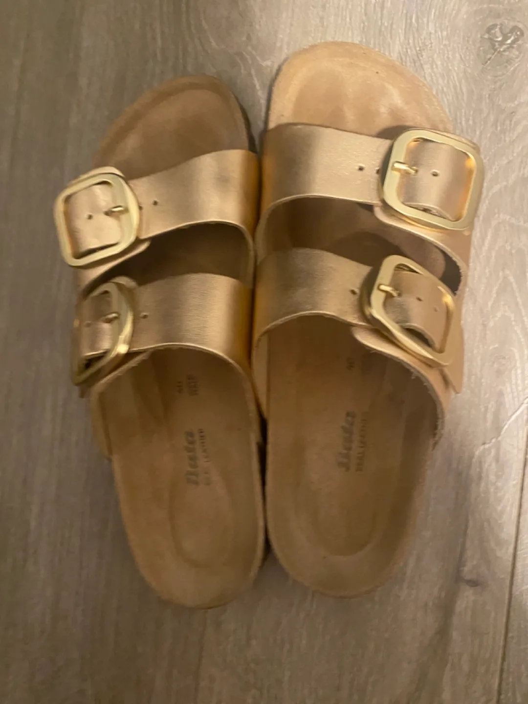 Bata Gold Leather Sandals - Size 40 image indicator(6)