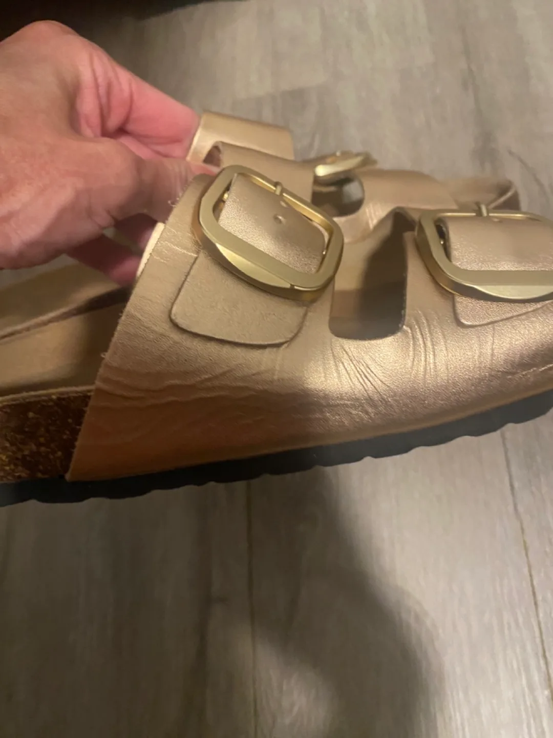 Bata Gold Leather Sandals - Size 40 image indicator(5)