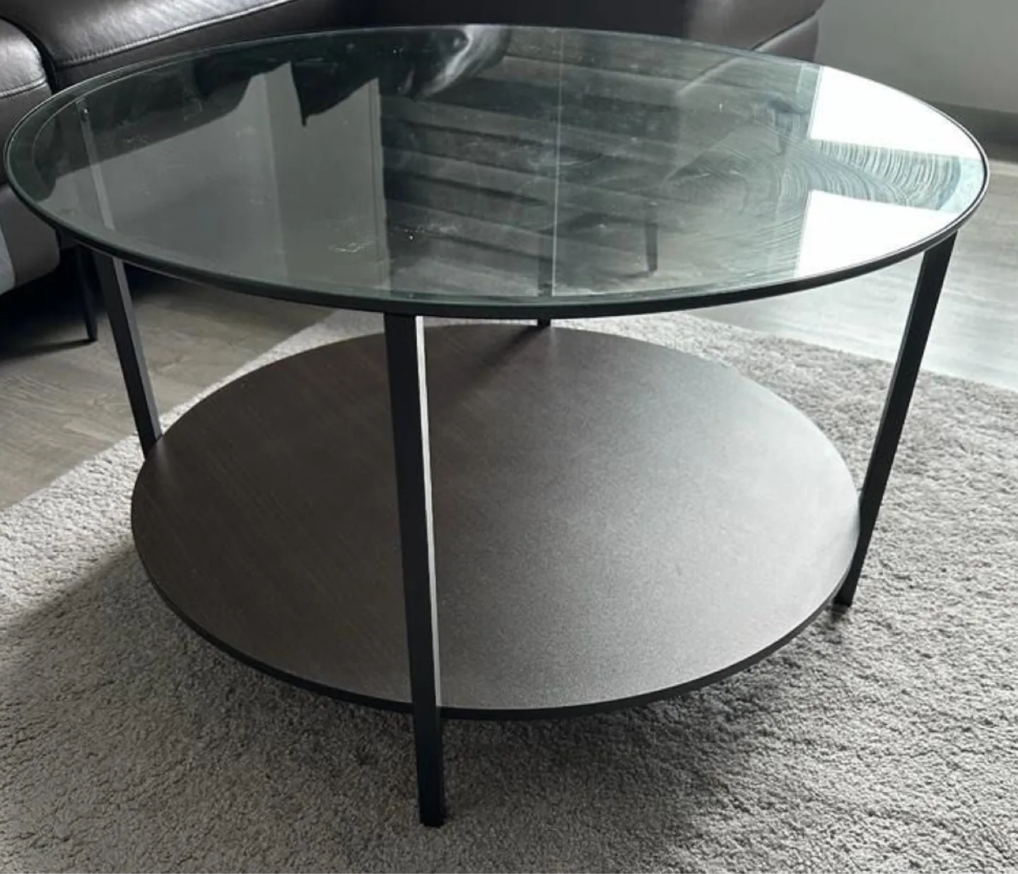 🎉MOVING SALE🎉 Round Glass Top Coffee Table thumbnail