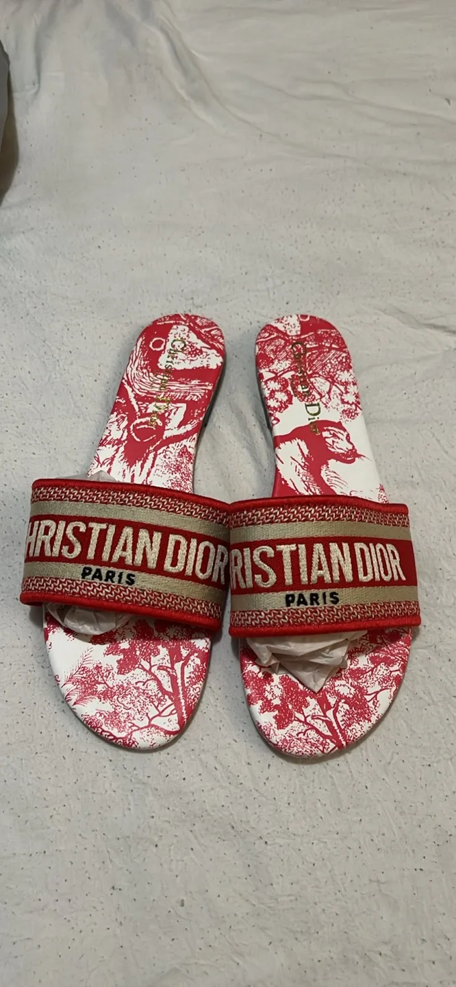Christian Dior Paris Red Slides thumbnail