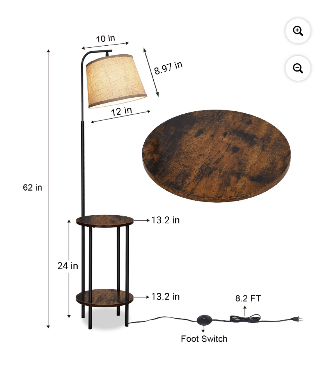 Floor Lamp with Shelves & Linen Shade - photo 5
