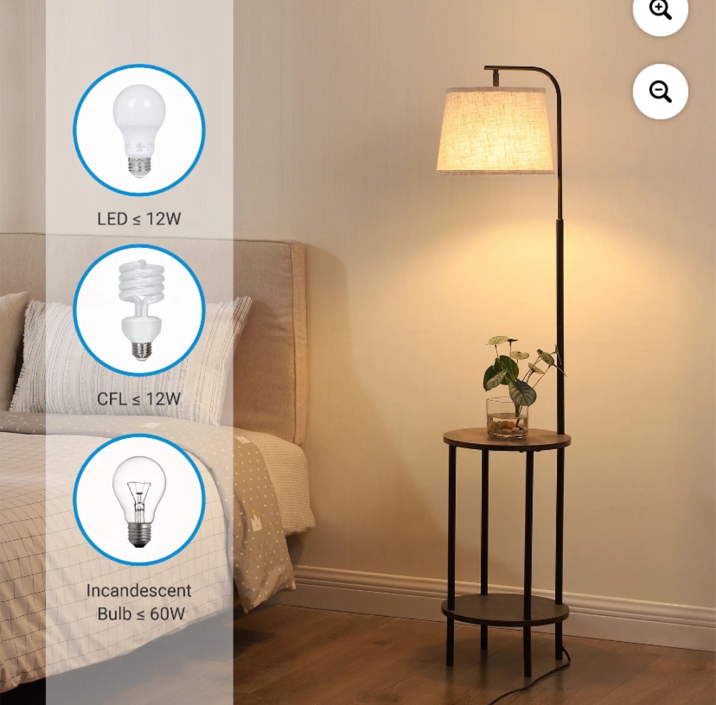 Floor Lamp with Shelves & Linen Shade - photo 4