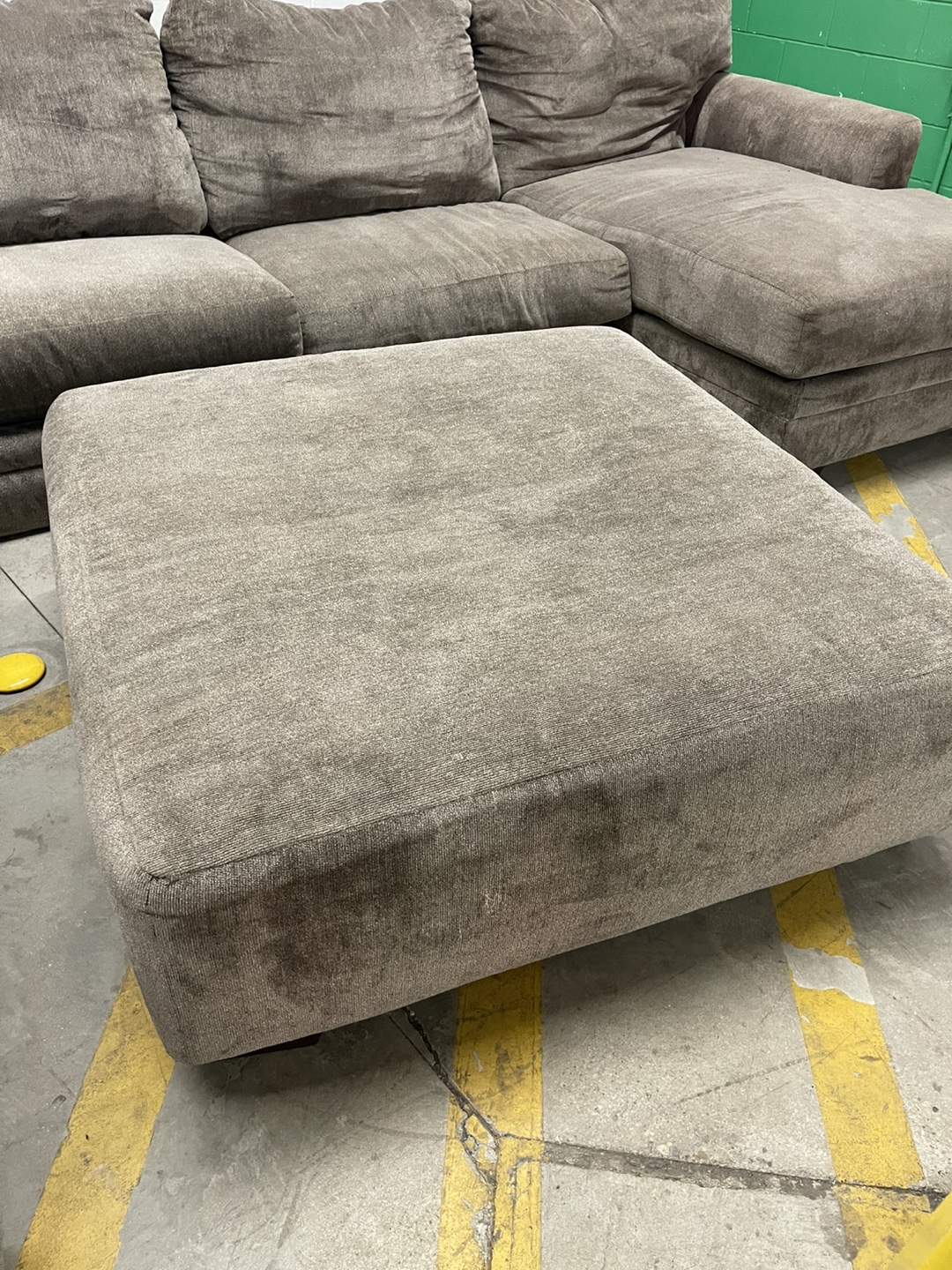 Large Sectional Sofa with Ottoman - Brown - photo 3