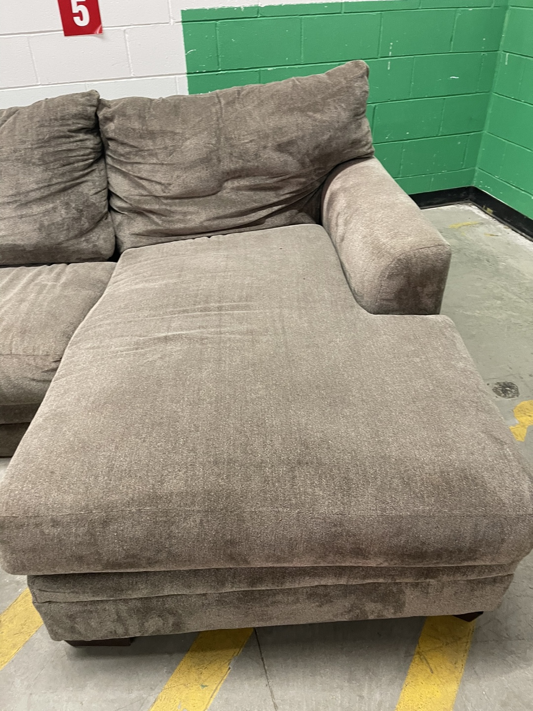 Large Sectional Sofa with Ottoman - Brown - photo 4